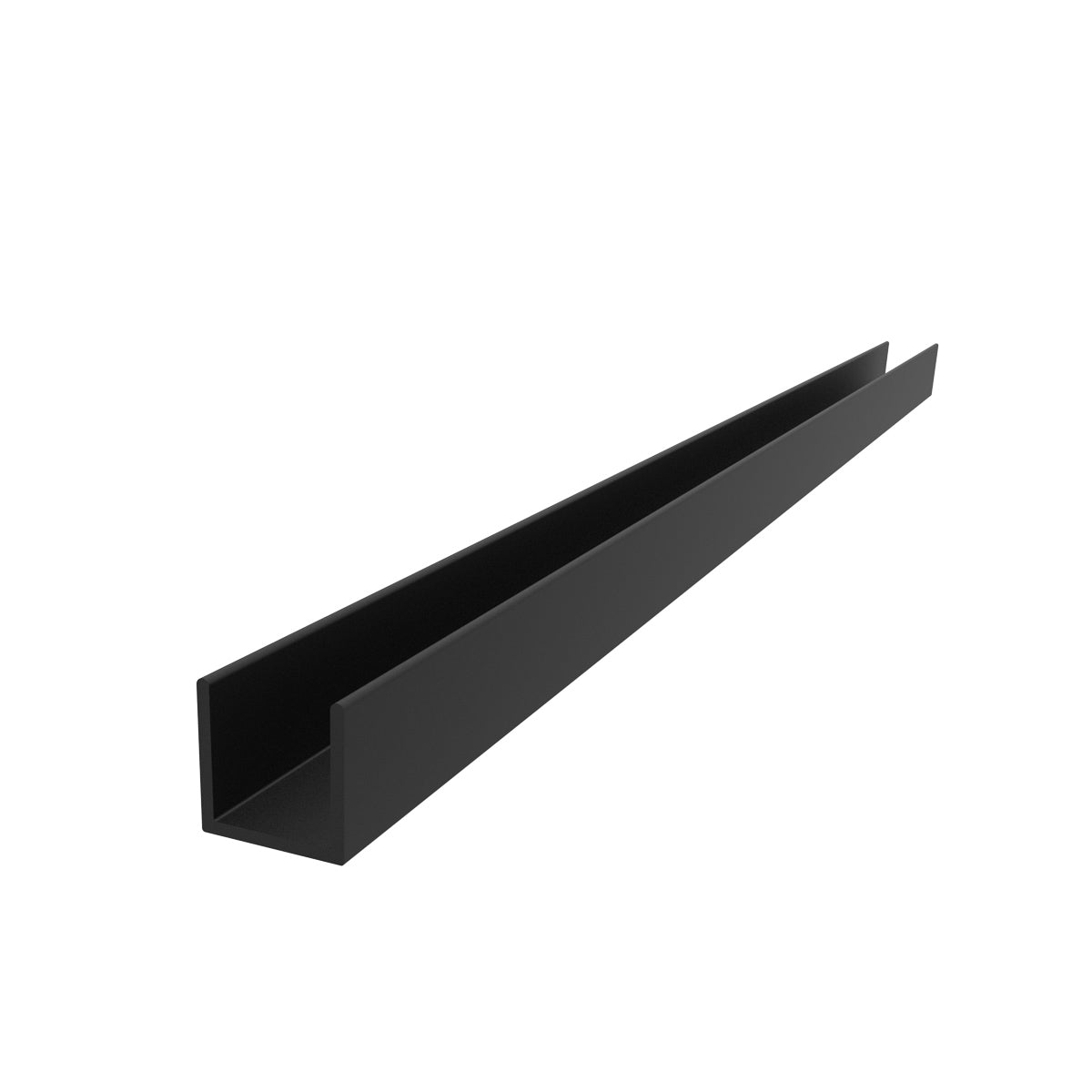 C-1L Uchannel de 1/2" Espesor 1.1 mm. Largo 5.85 mts. Acabado Anodizado Negro 15 Micron.