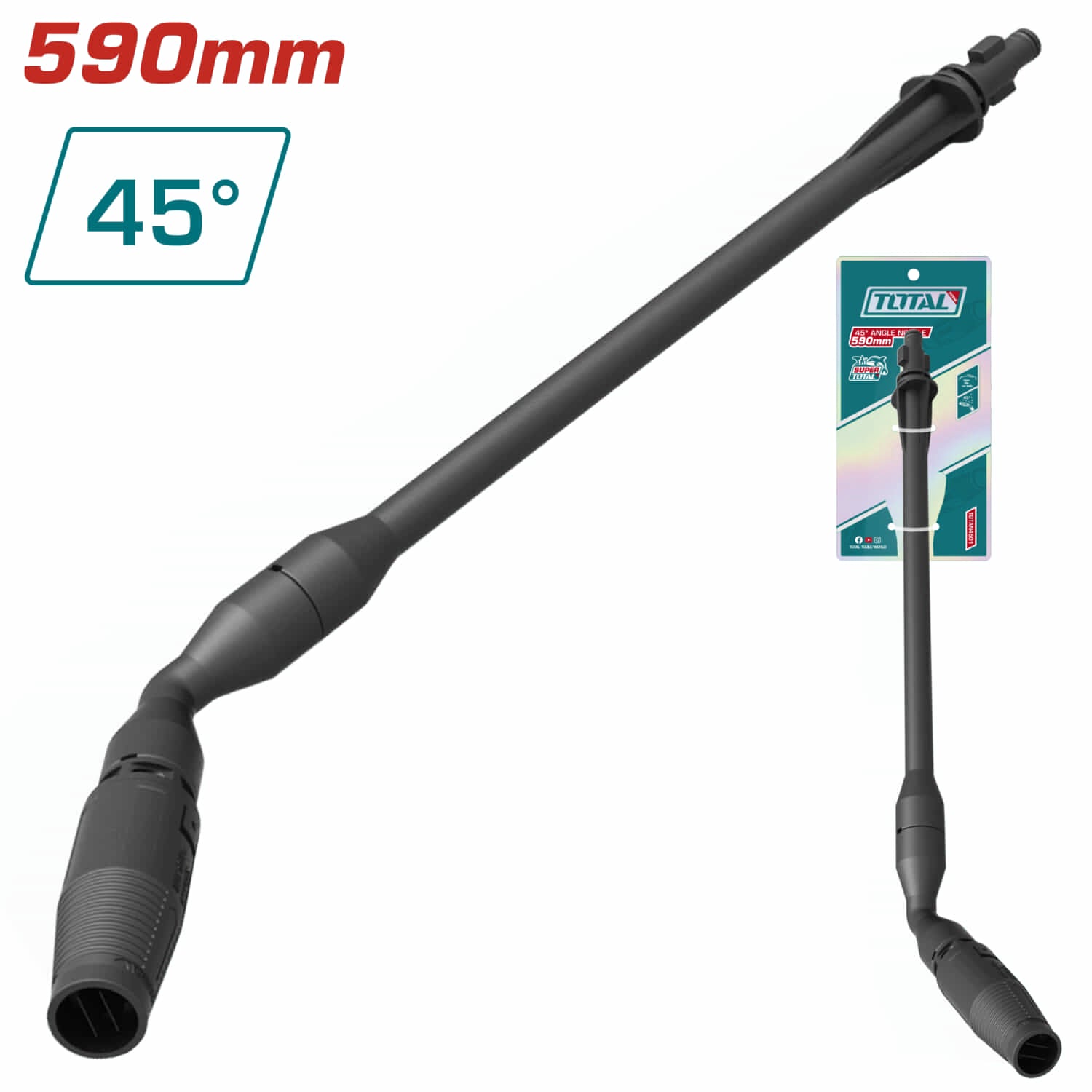 Boquilla de 45°de longitud 590 mm.Material: PP y PA66 + 30GF.