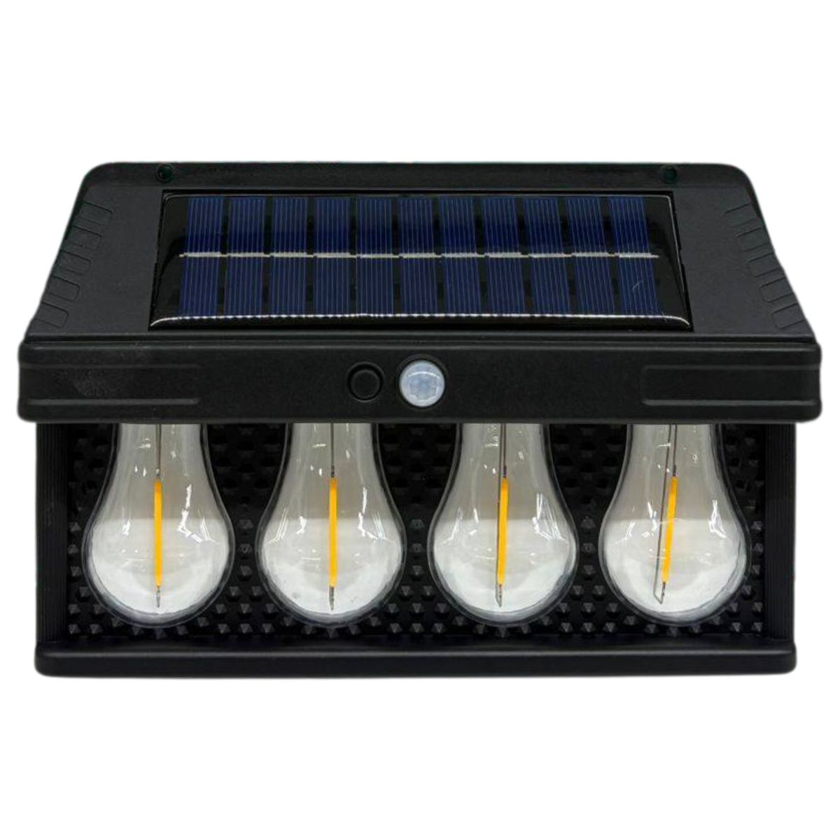 Lámpara LED de Pared de 4 Bombillos con Panel Solar. Luz LED con Sensor de Movimiento. Luces de 5.5V 4W con Duración de Hasta 10 Horas.