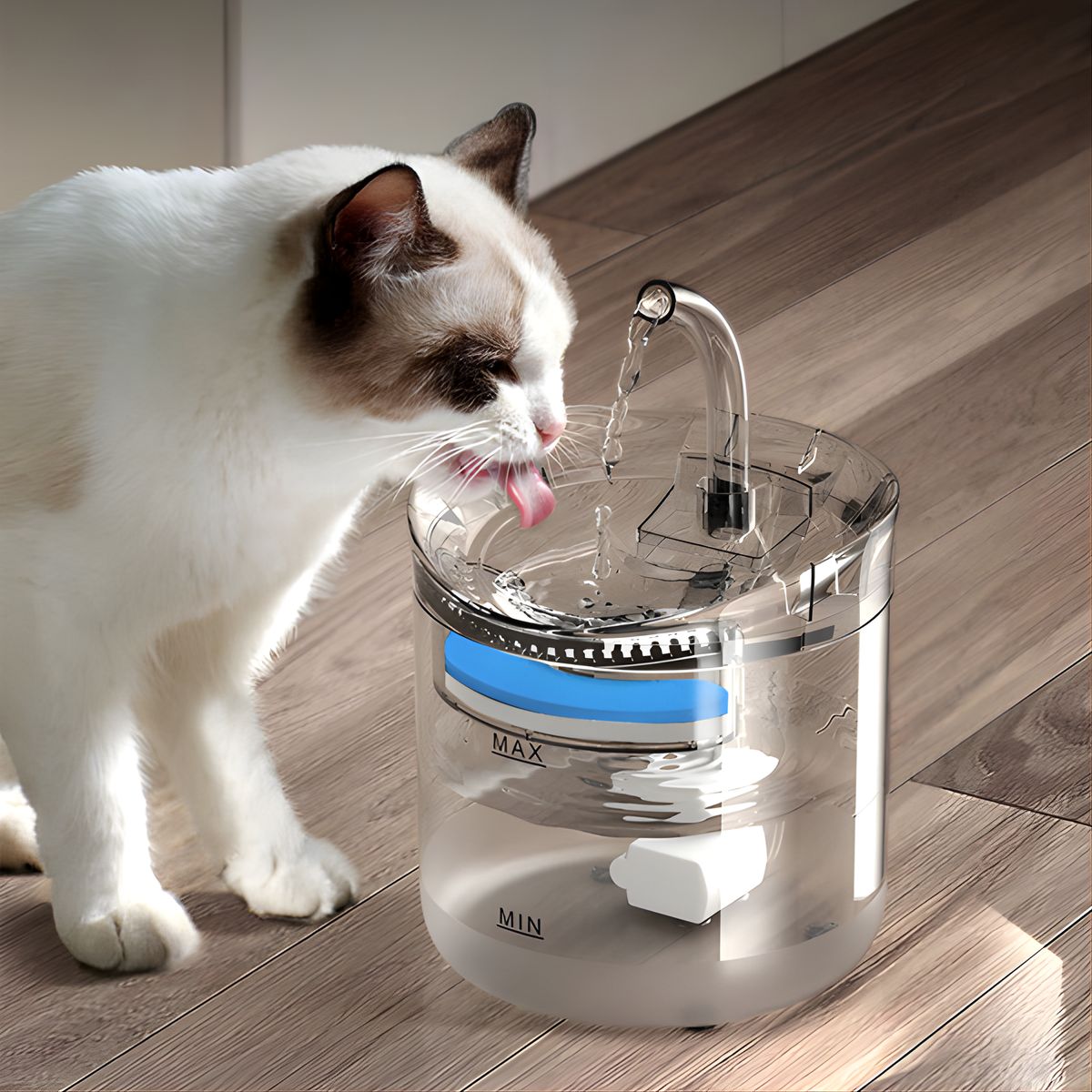 Fuente de Agua Inteligente para Mascotas con Sensor de Movimiento. Bebedero Automático con Filtro para perros o gatos.
