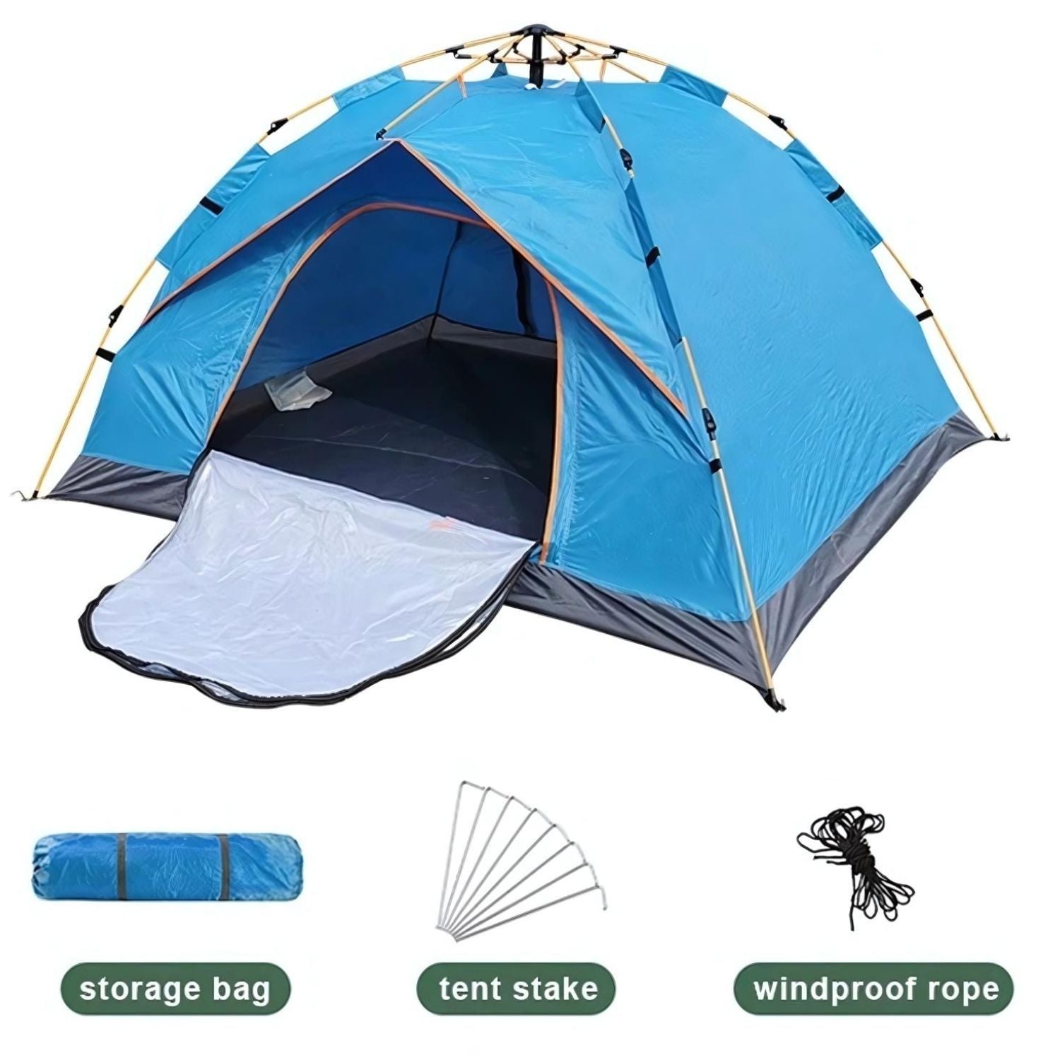 Tienda de Camping Campaña Portátil para 2 Personas 2x1.5m con Tela Oxford Resistente. Ideal para exteriores y camping. Carpas