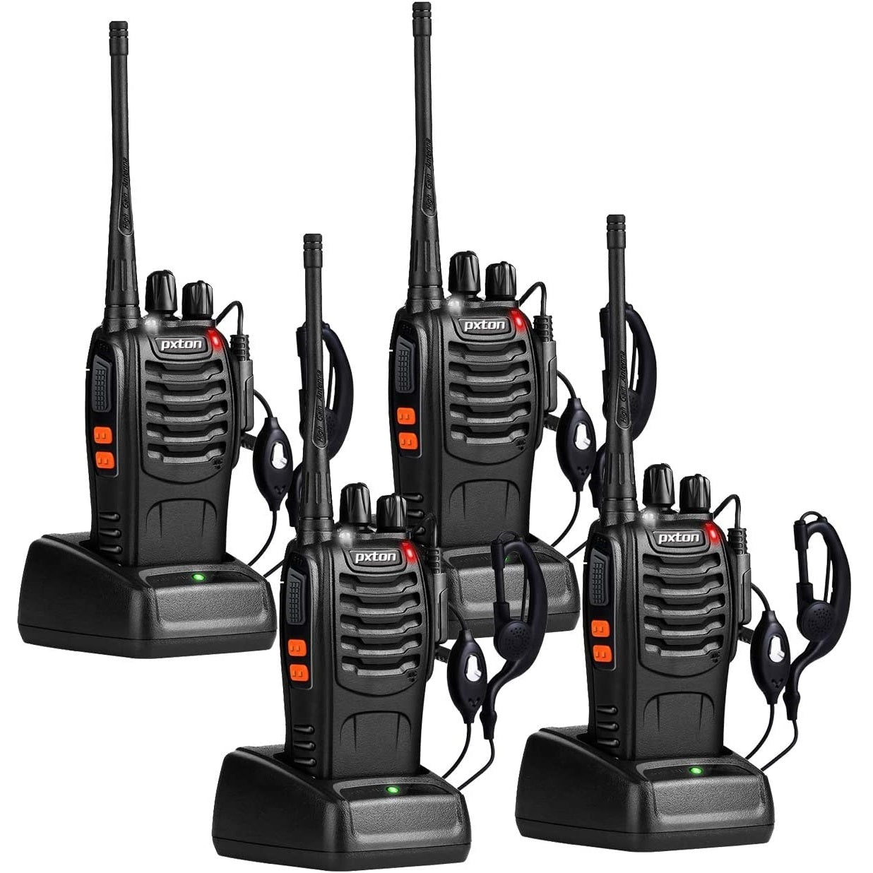 Juego de 4 Radios de 2 vías y 16 canales. Color Negro.