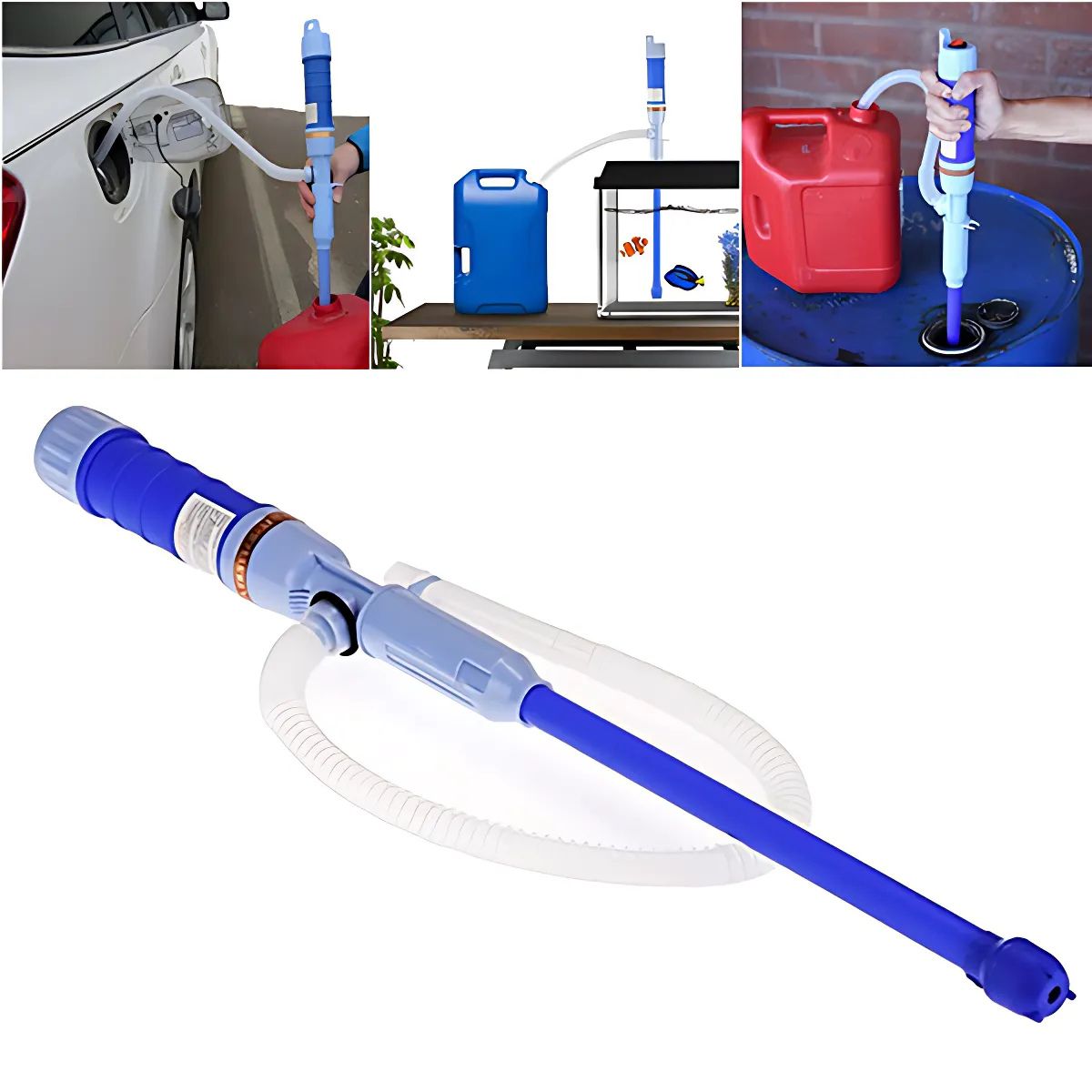 Bomba Eléctrica Portátil para Combustible y Agua. Extractor de Líquidos. Sifón Automático para transferencia de gasolina.