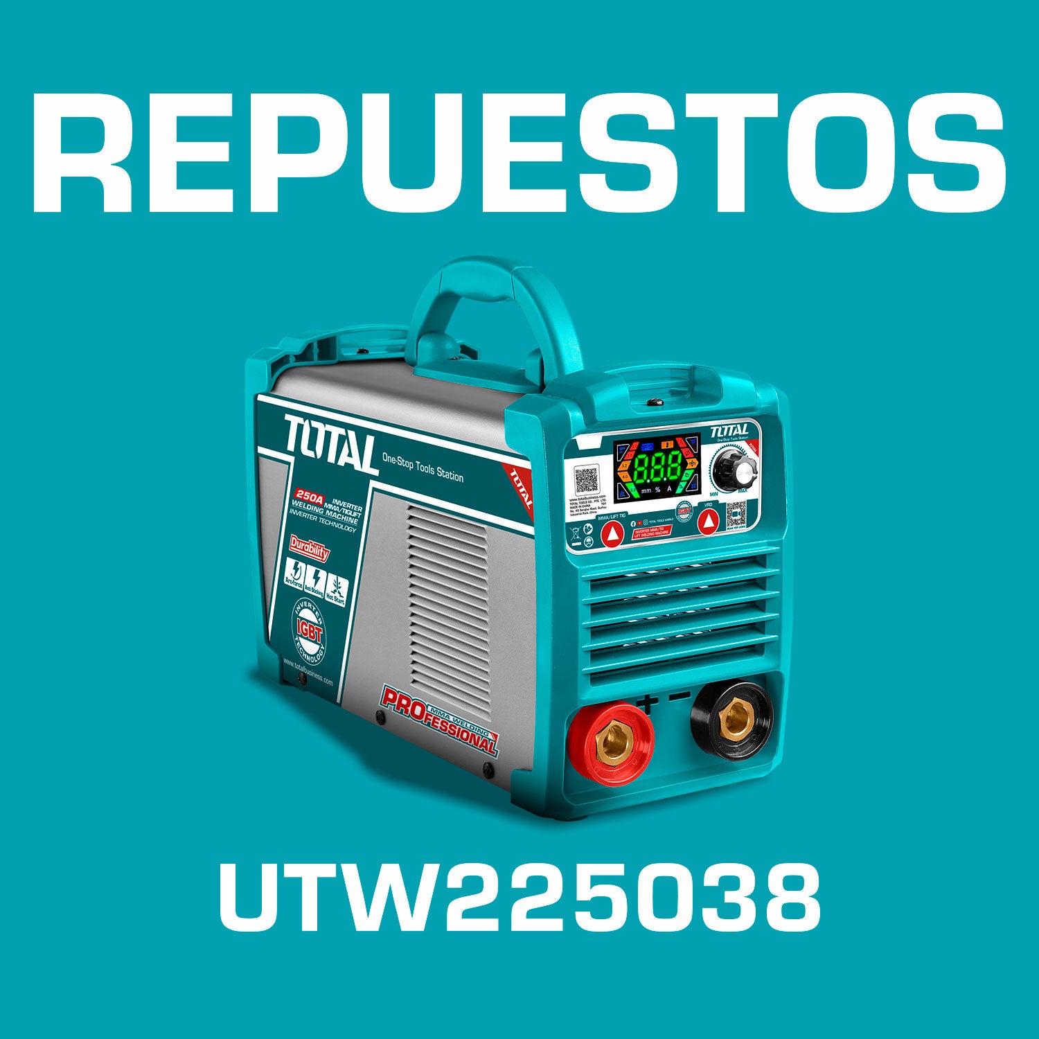 Repuestos Máquina de Soldar Inverter Heavy Duty Calidad Profesional 60% Ciclo de Trabajo 250A. Codigo UTW225038