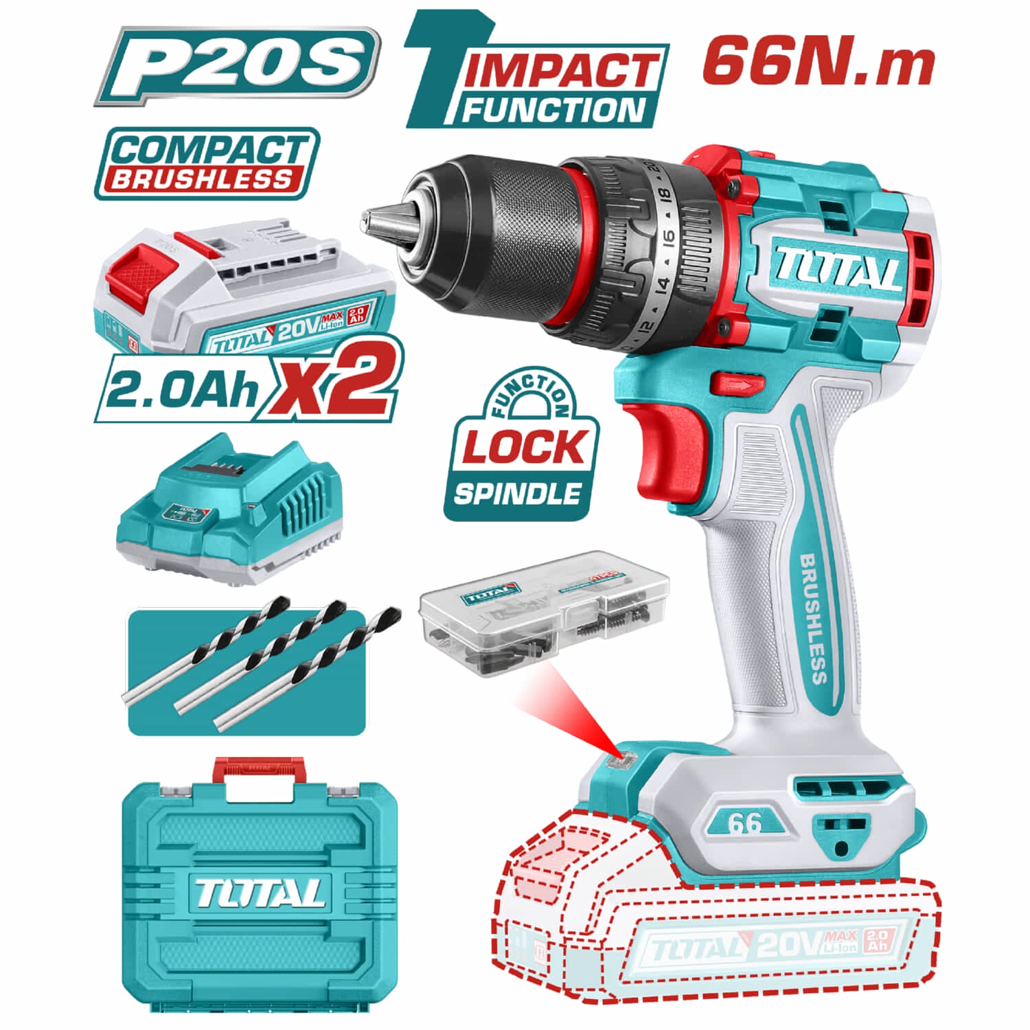 Taladro Inalámbrico 20V 1/2 Taladro Inalámbrico 20V 1/2