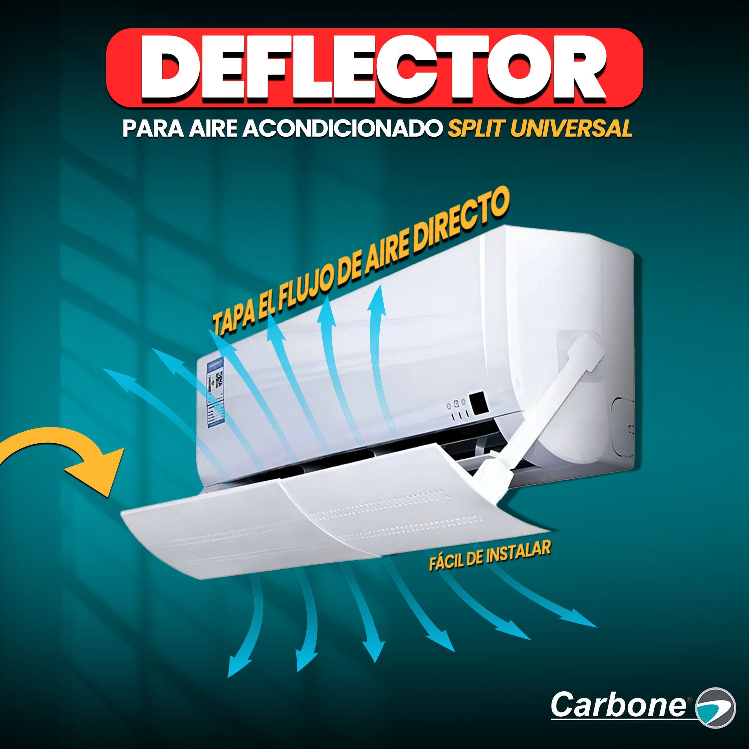 Cobertor Deflector para Aire acondicionado split Universal. Tapa el flujo de aire directo