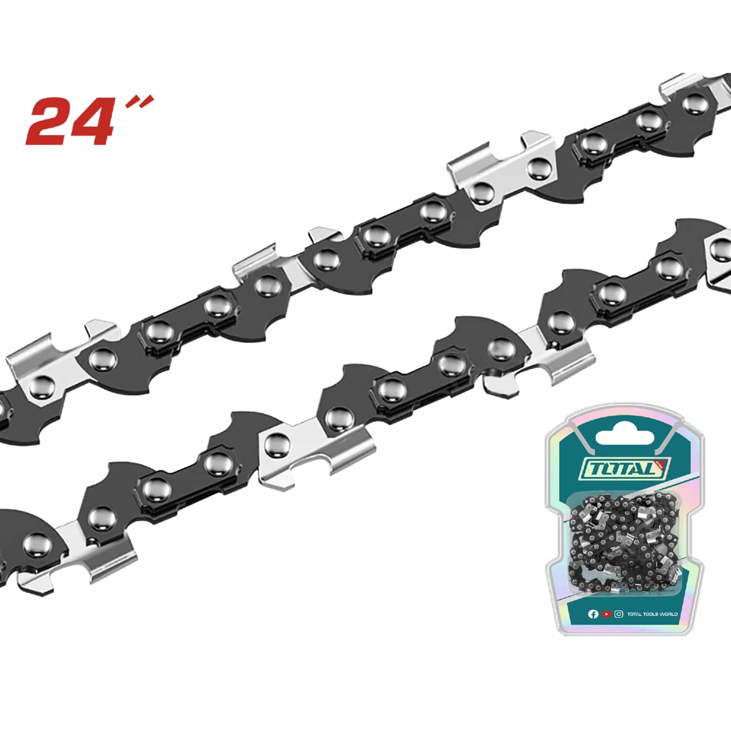 Cadena de 24" para Motosierra de gasolina TG5602411, empacada en bolsa de plástico.