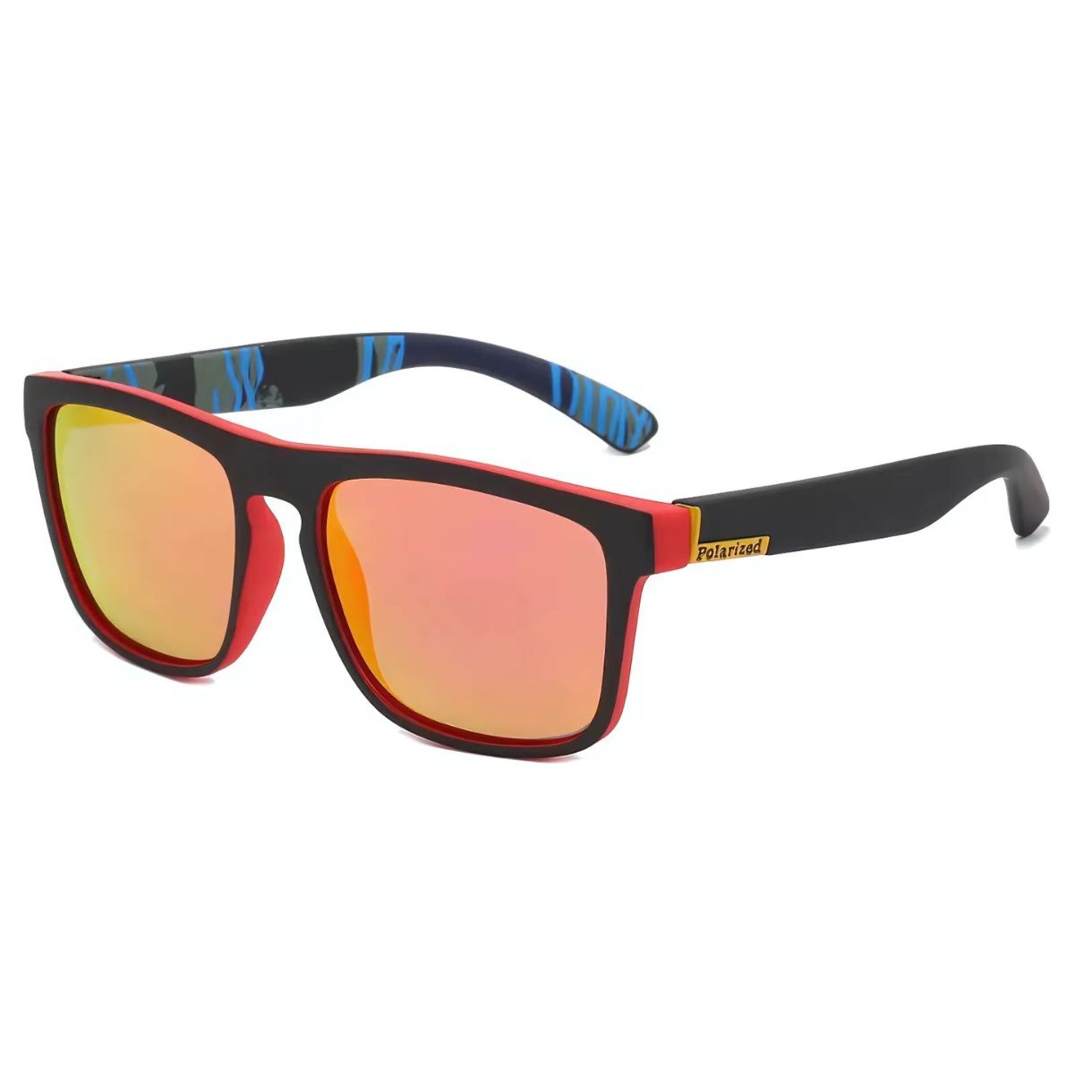 Gafas De Sol Polarizadas UV400 Lentes De Sol. Color rojo con negro.