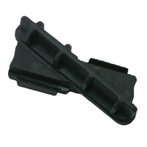Soporte Acople de PVC para Lama Fija UA057 Tipo Mallorquina. Se vende por unidad. Color Negro. Izquierdo