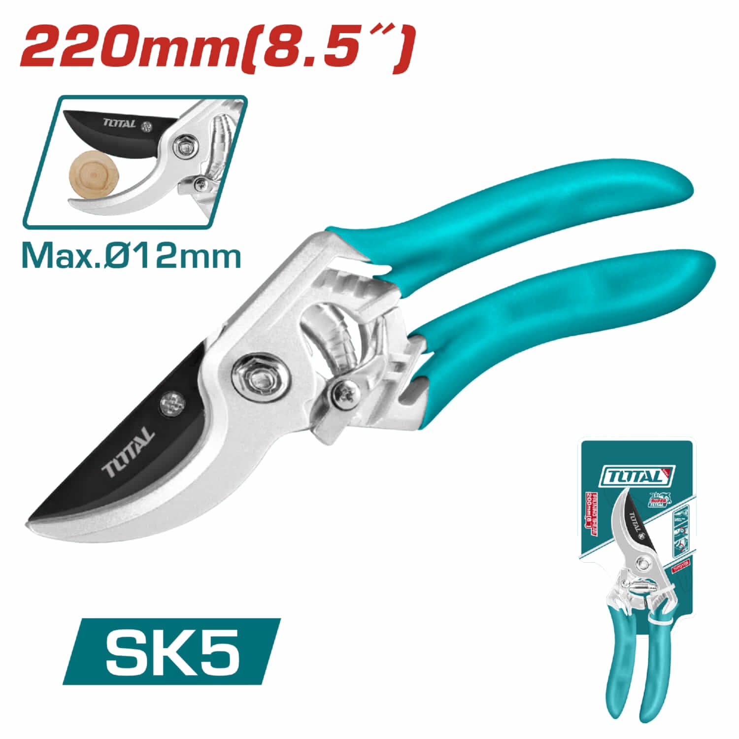 Tijeras para podar 8" corta hasta 1/2" Alicate con mango comodo