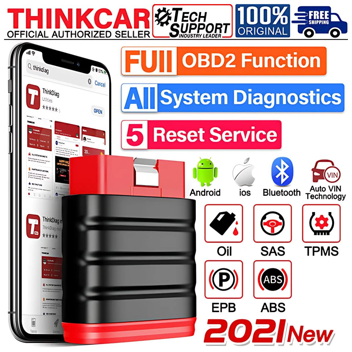 Escáner Automotriz OBD2 Bluetooth. Diagnóstico Completo de Todos los Sistemas. Compatible con Android y iOS. Lector de Códigos para carros