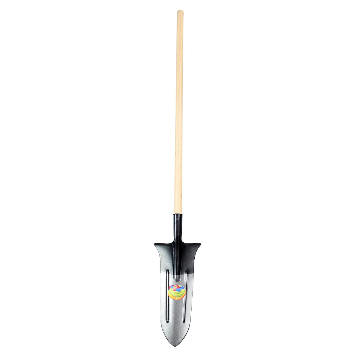 Pala Cañera Punta Larga 1.60 m con Mango de Madera. Ideal para Suelos Duros y Compactos.