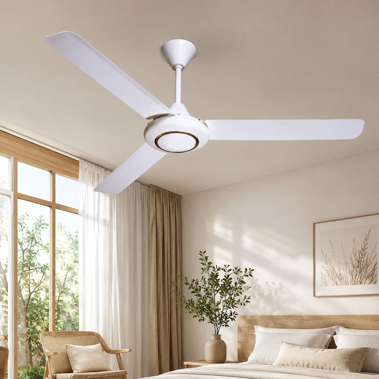 Ventilador de techo industrial de 56 pulgadas y 1400 mm abanico para aulas escolares y a Peso real: 5 kg, modelo: uscf-128.