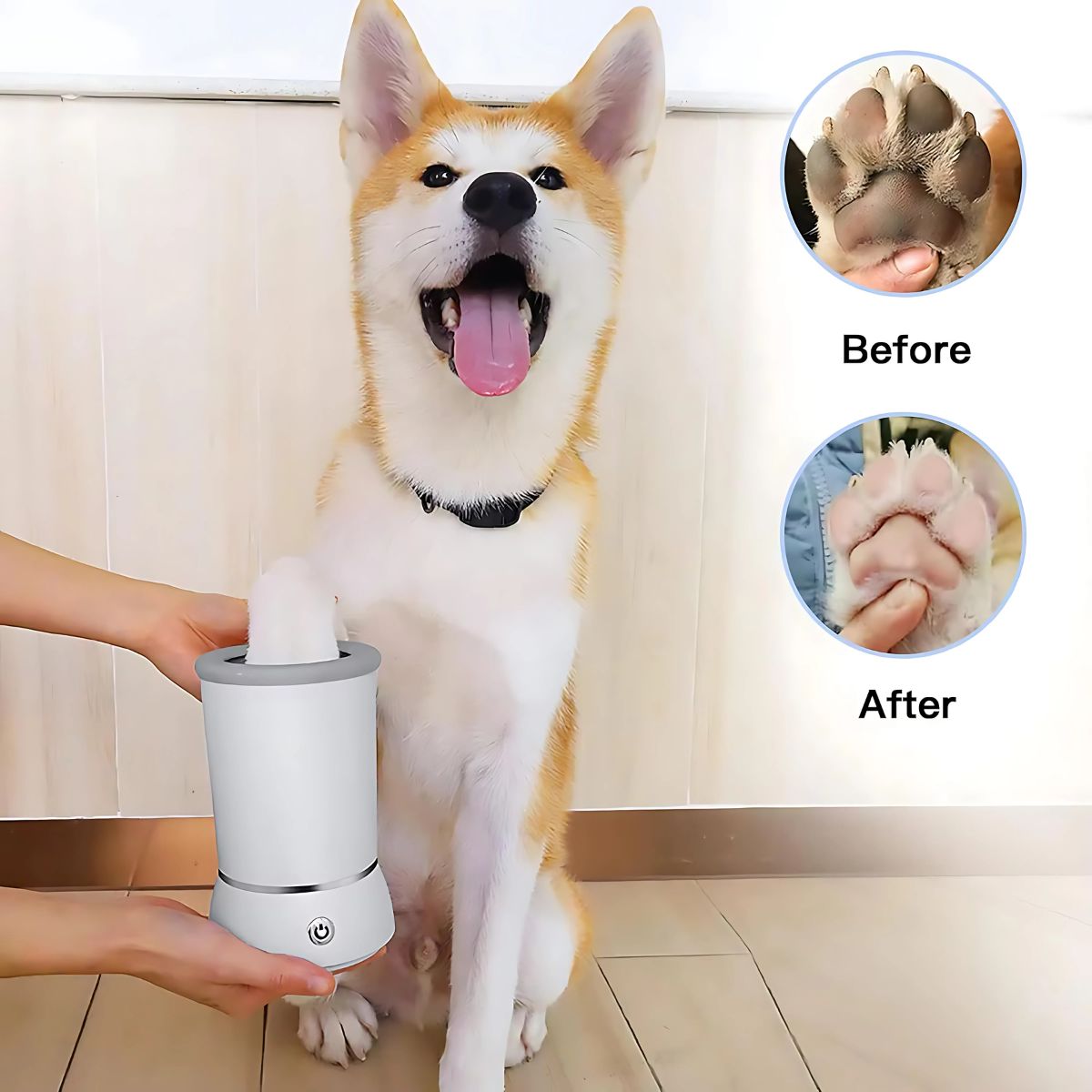 Limpiador de patas de mascotas. Ideal para perros y gatos. Maquina automática lava patitas.