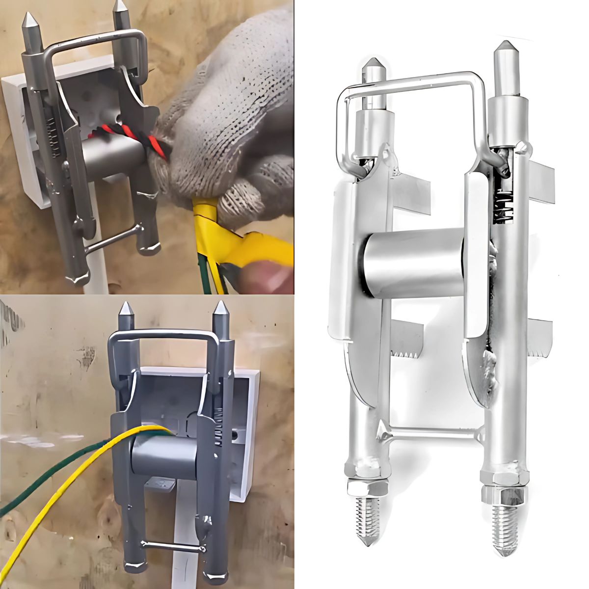 Tirador de Cables para Electricista. Guía para jalar cables eléctricos en cajas de paso. Palanca para Instalación de cables. Ajustable desde 18.5 hasta 24.5cm.