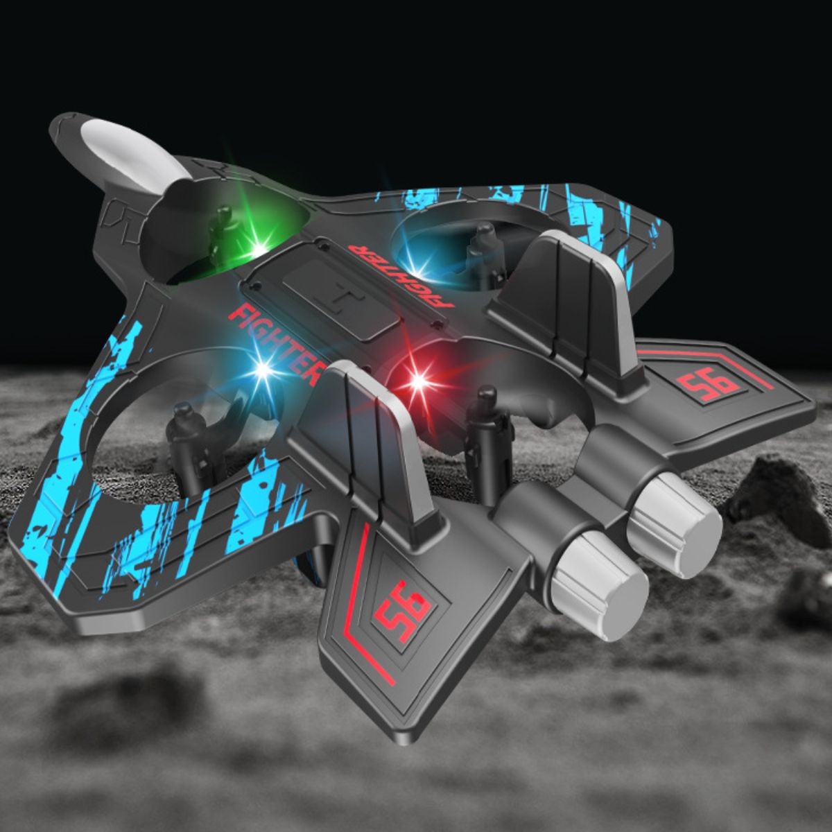 Juguete de Avión con planeador a control remoto. Dron de Espuma con Luz con Rotación de 360°. 25 x 18 x 5.6cm.