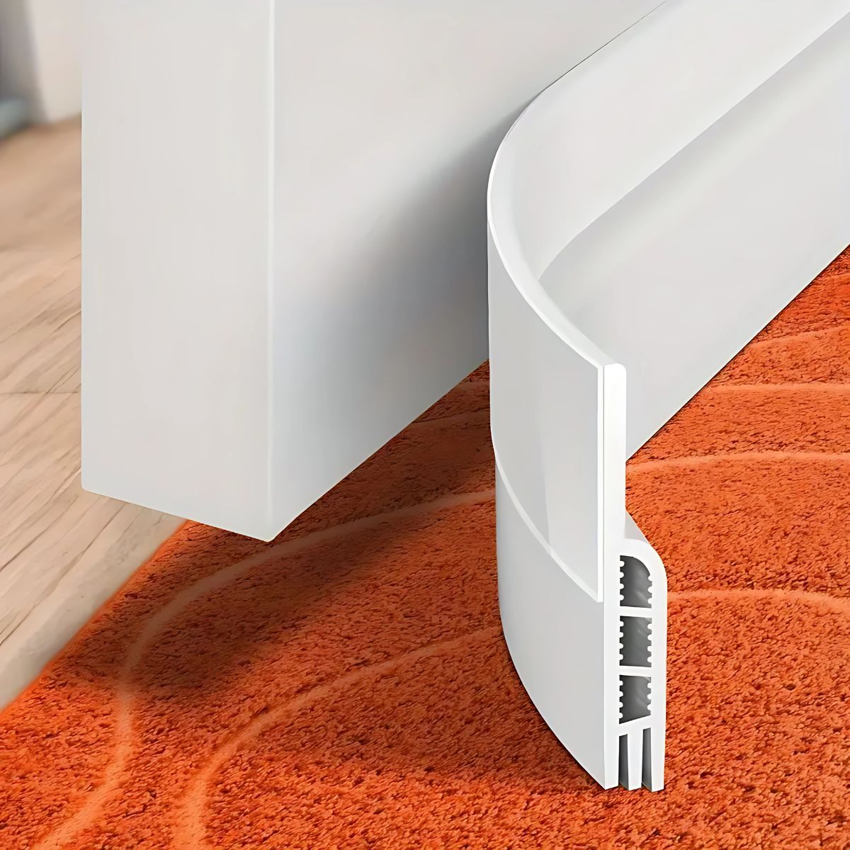 Guardapolvos. Tira de Sellado para Puertas. Color Blanco. Protector Antipolvo y Aislante Térmico.