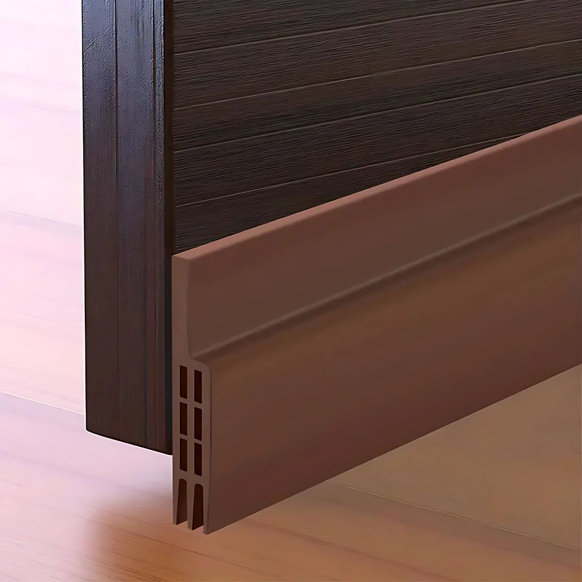 Guardapolvos. Tira de Sellado para Puertas. Color Chocolate. Protector Antipolvo y Aislante Térmico.