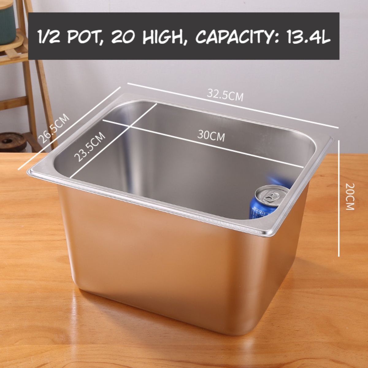 Bandejas GN de Acero Inoxidable para Buffet Hoteles Restaurantes Catering Gn 1/2. (No incluye Tapa) 13.4L. Gastronorm Gastronorm
