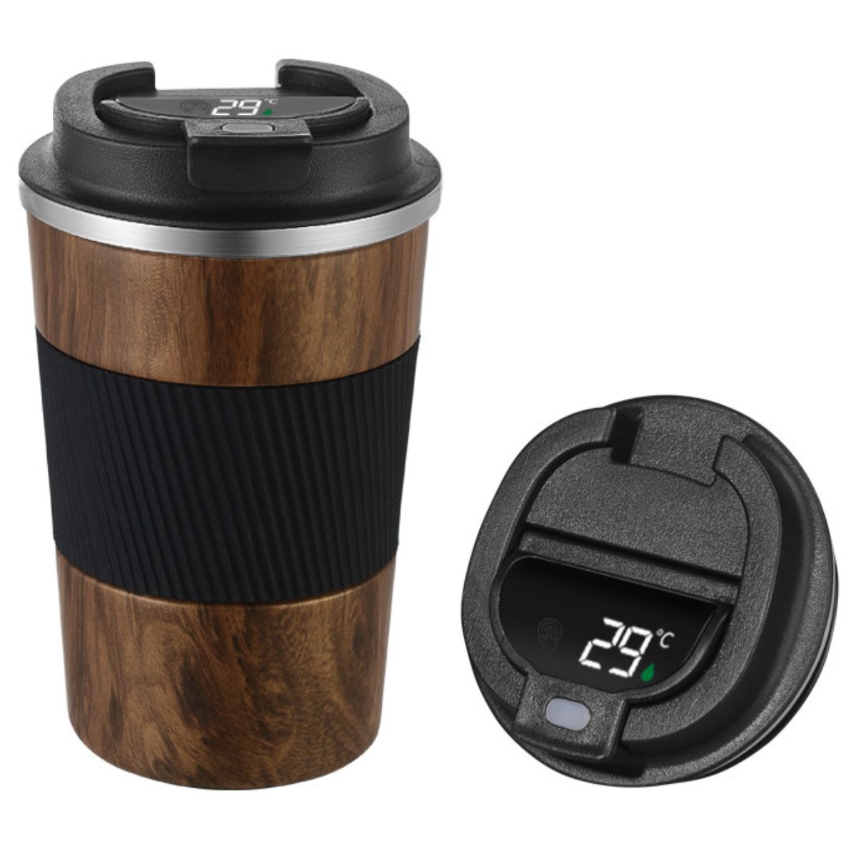 Vaso Térmico Inteligente Con Indicador De Temperatura. (500ML) Botella Con Pantalla Digital Y Doble Aislamiento.