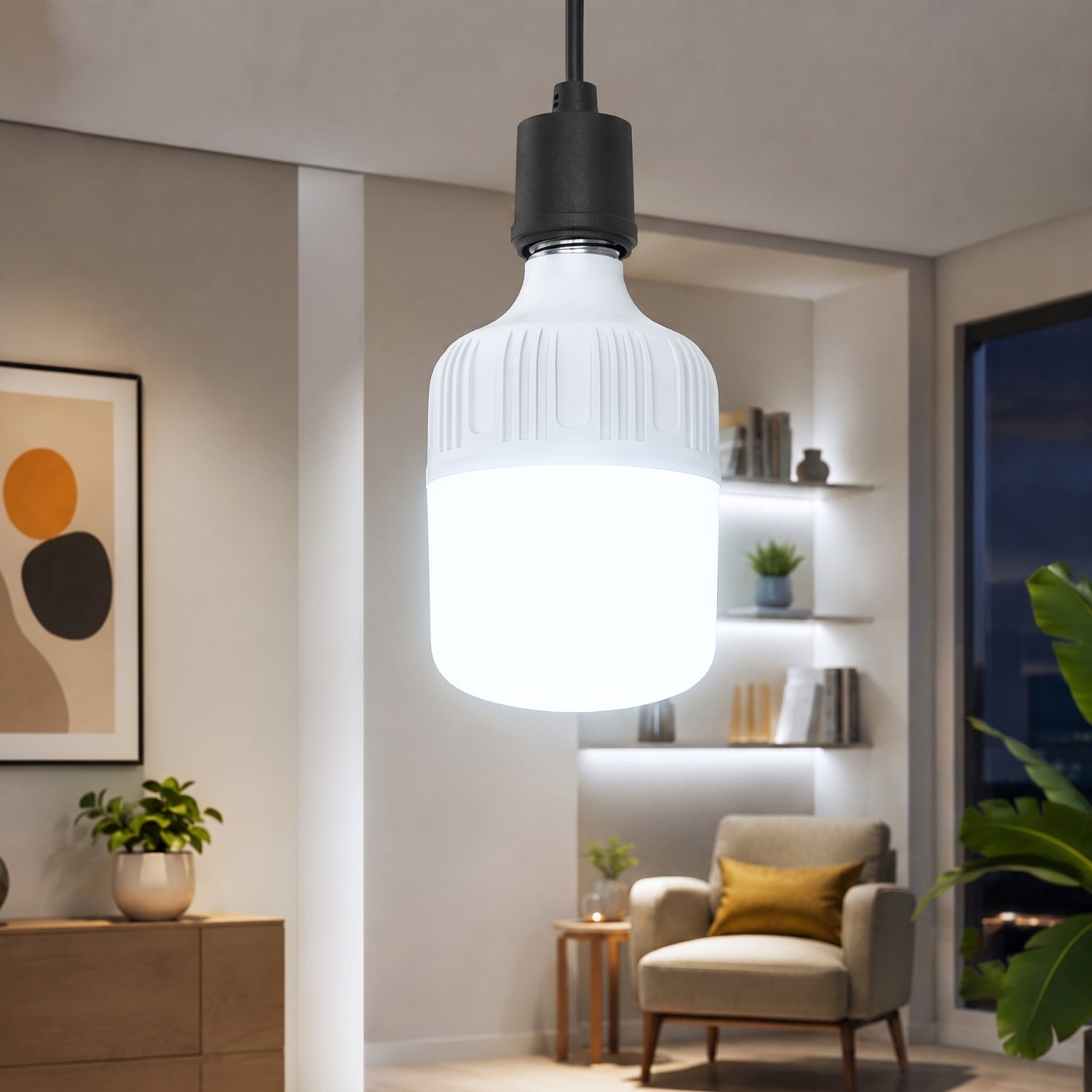 Bombillo LED Tipo T E27 70W 6500K 7000LM Luz Blanca Fría Alta Potencia IP20 Industrial Comercial