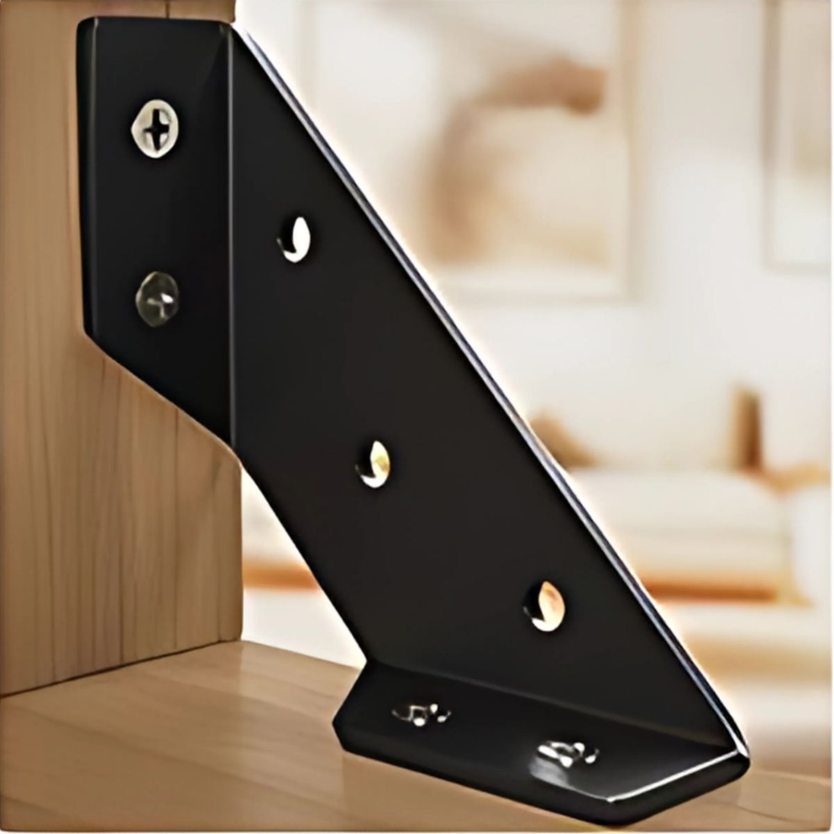 Escuadra De Refuerzo 90º En Acero Inoxidable Para Muebles Y Estanterías. 2.6" (6.7cm). Color Negro. Angulo Escuadra De Esquina Espesor 2.0 mm