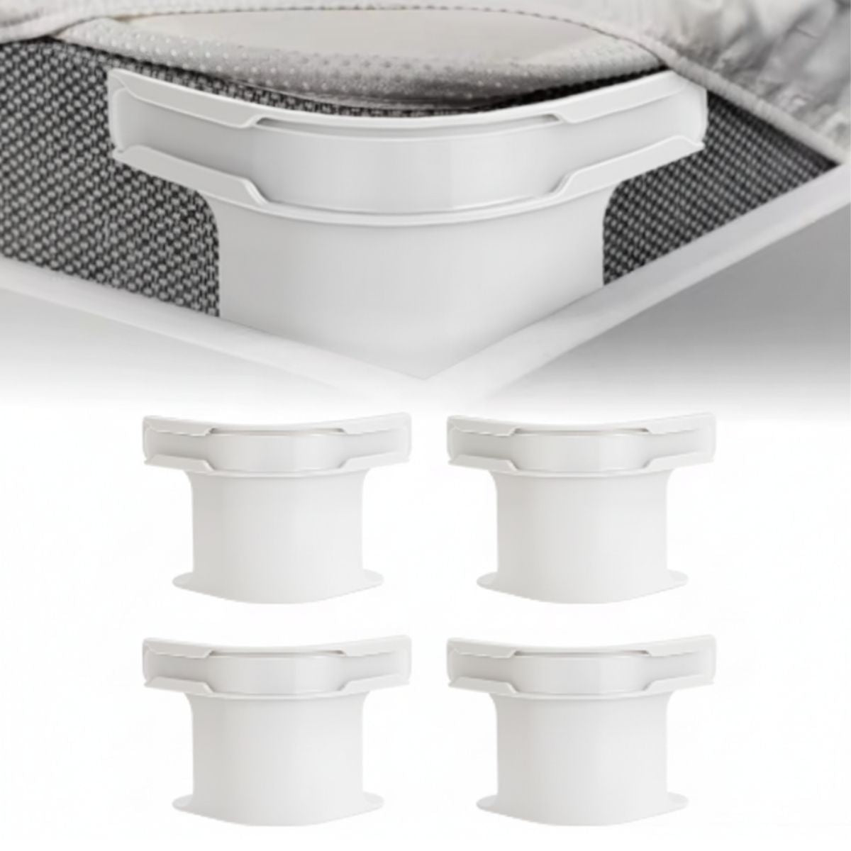 Sujetador de Sabanas colchon invisible. Tiras De Fijación Transparentes Para Sábanas Antideslizantes (Set de 4 unds).
