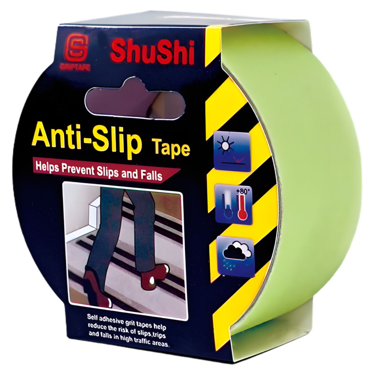 Cinta Antideslizante Luminosa fluorescente Verde. Cinta De Seguridad Adhesiva Para Escaleras Y Rampas.