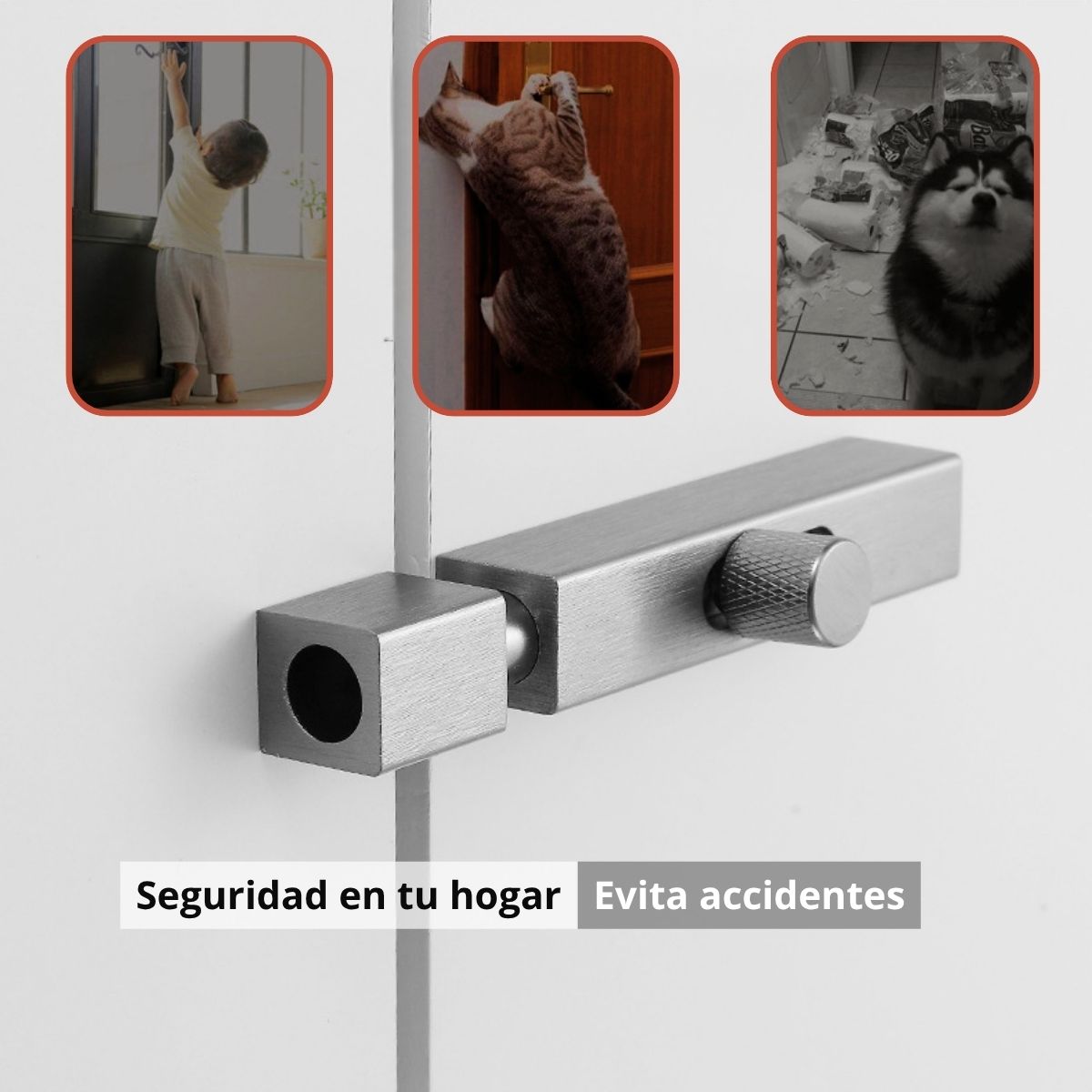 Picaporte Cerrojo De Aluminio Pasador Tipo Perno De 6” (15 Cm) Con Tornillos. Para Puertas y Ventanas. Aldaba. Color Gris