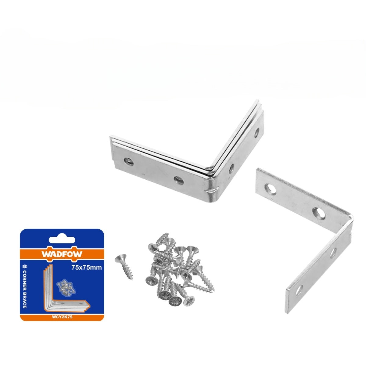 Escuadras de esquina de 90º galvanizadas. Set de 4 piezas. Incluye sujetadores de 16 piezas.