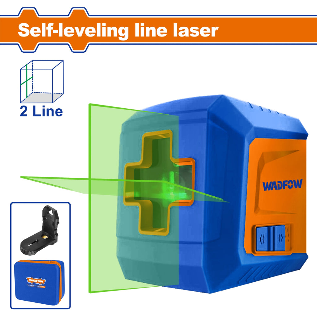 Nivel de Laser Autonivelante Verde. Rango de trabajo: 0-30 m. 1 Linea  horizontal - 4 verticales.