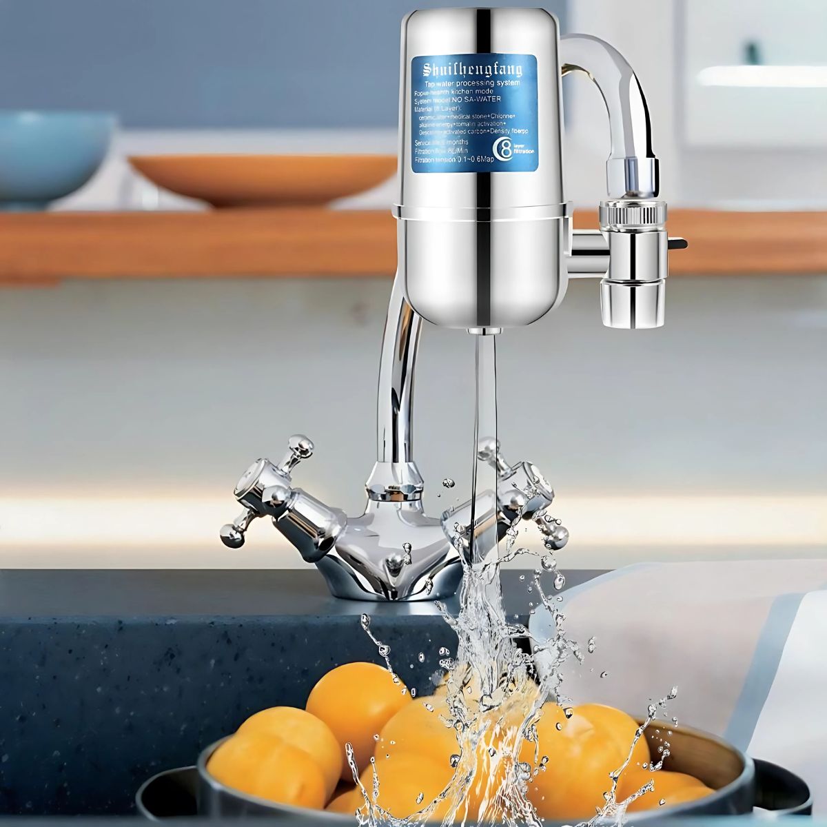 Filtro de agua para grifo. Purificador de agua de 8 etapas ideal para llave de fregadero.