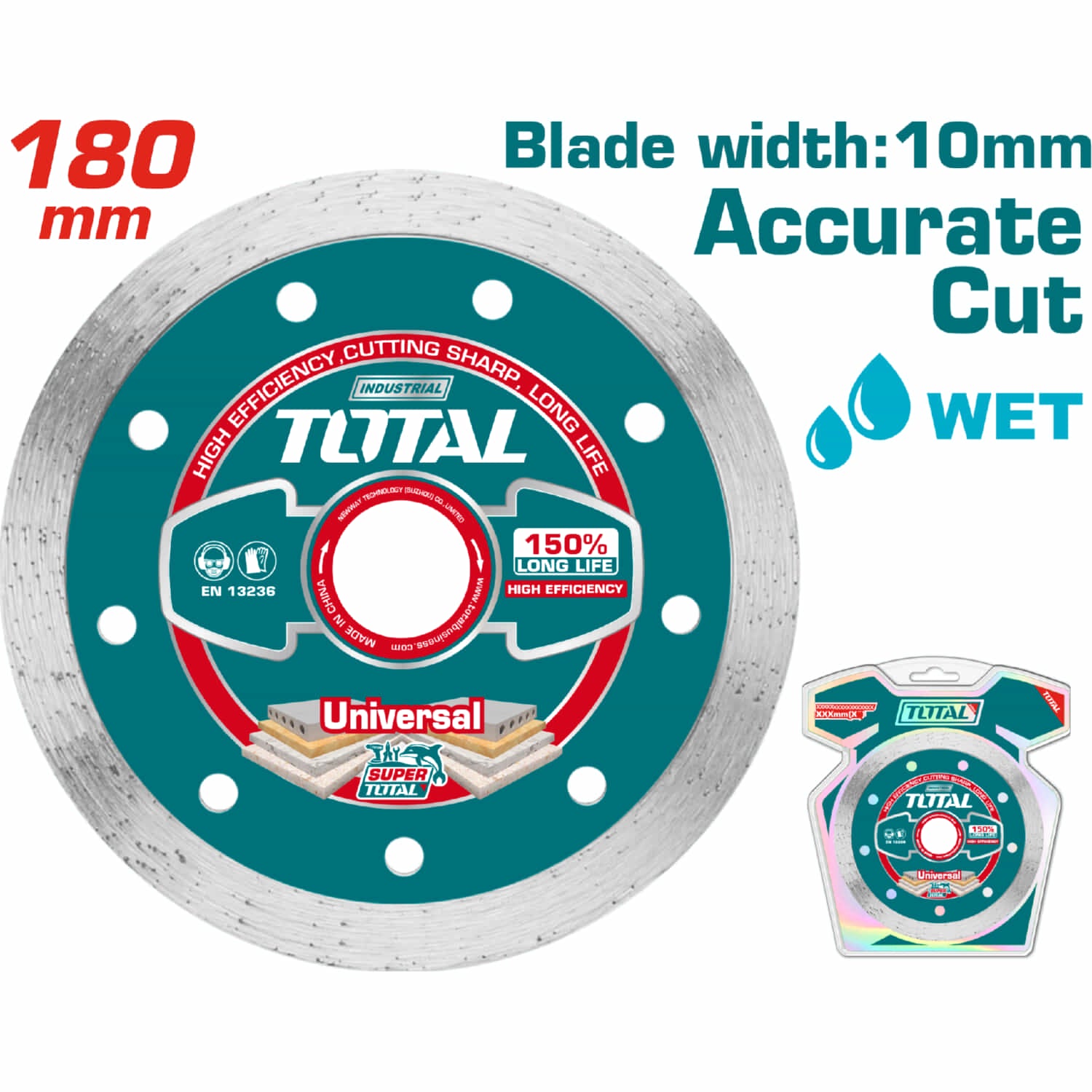 Disco De Diamante Liso Para Usar Con Agua 7" (180mm x 22.2mm)