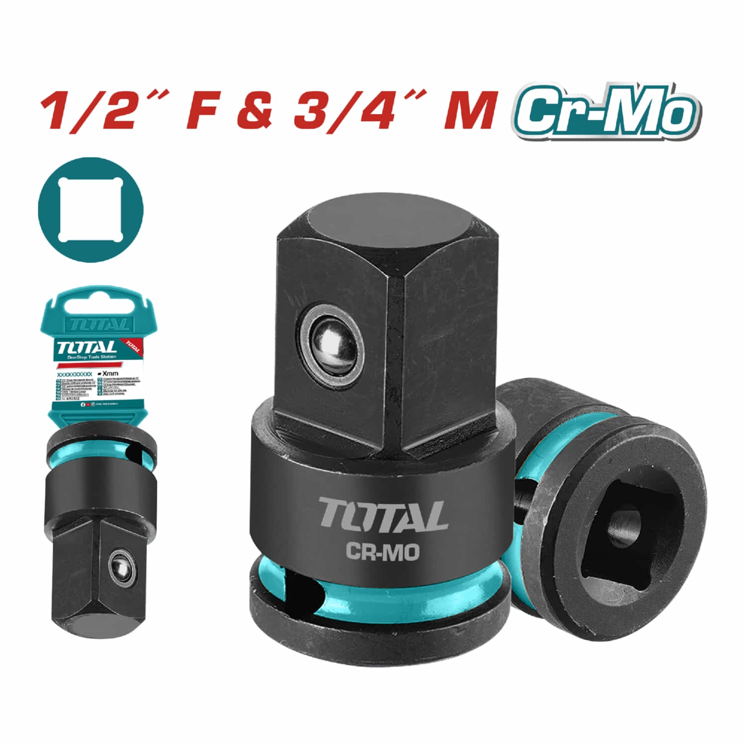 Adaptador para dado de Impacto 1/2"(H) X 3/4"(M)