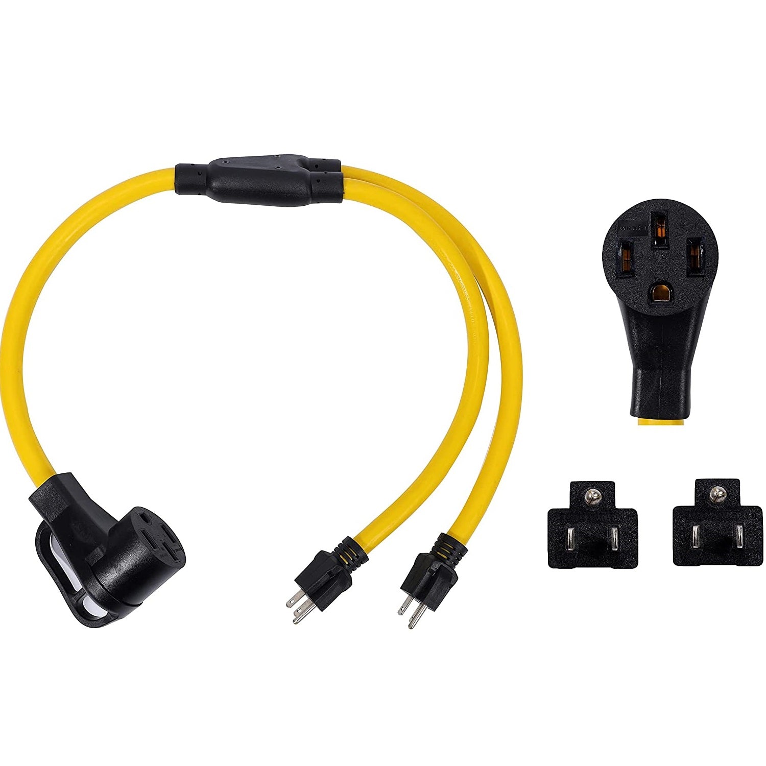Adaptador eléctrico 2 puertos 5-15P 120V 15 amp a 14-50R 120/240V 30 Amp