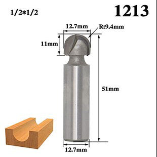 Punta de router U 90 grados 1/2*1/2. Vastago de 1/2"