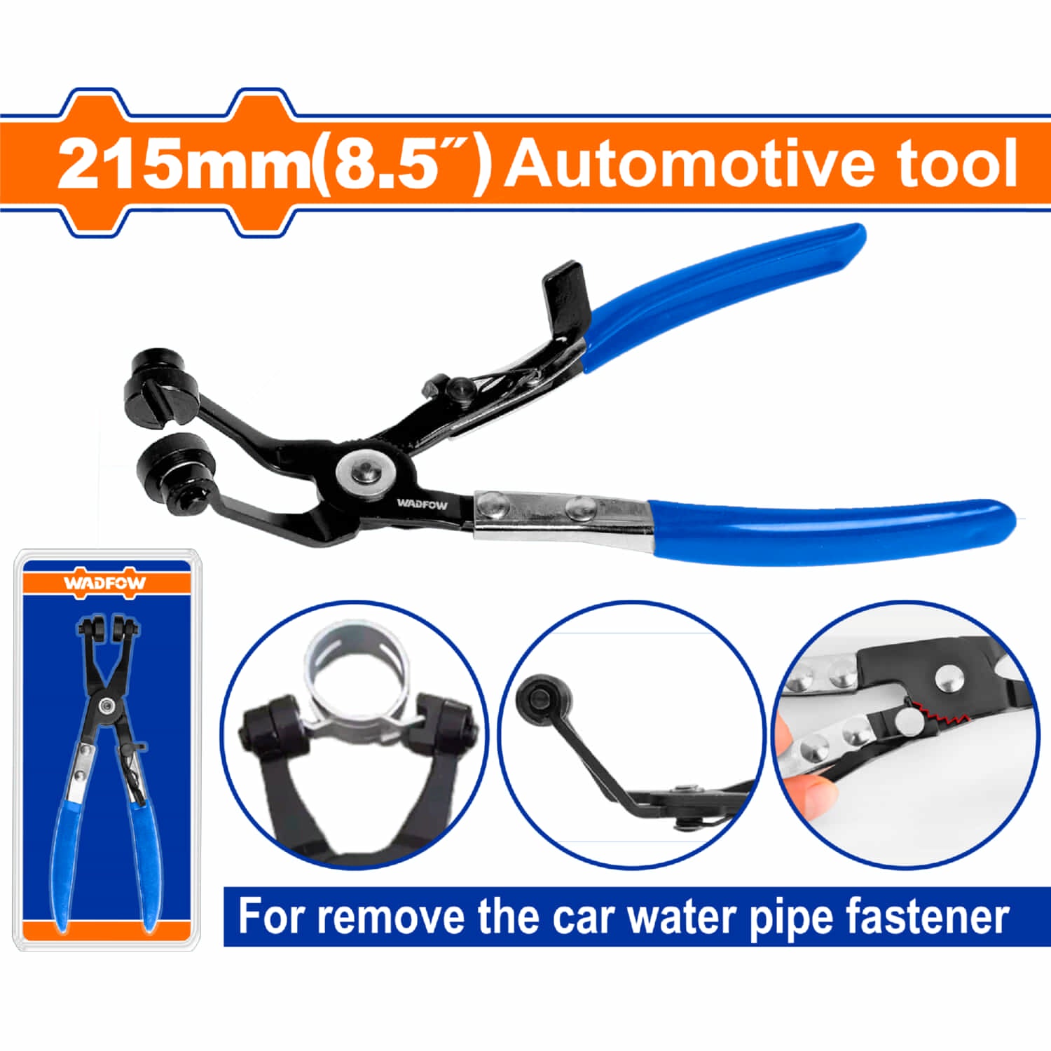 Pinza Abrazadera Mangueras 8.5" Cabeza 45° A3 Desmontar motores o reemplazar mangueras.