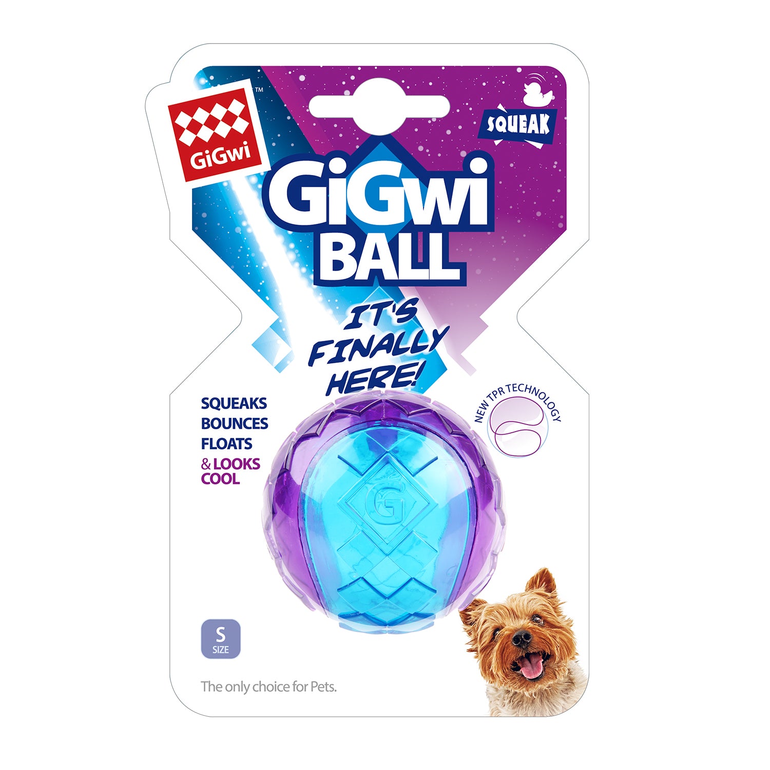 Pelota TPR Azul purpura para mascota M