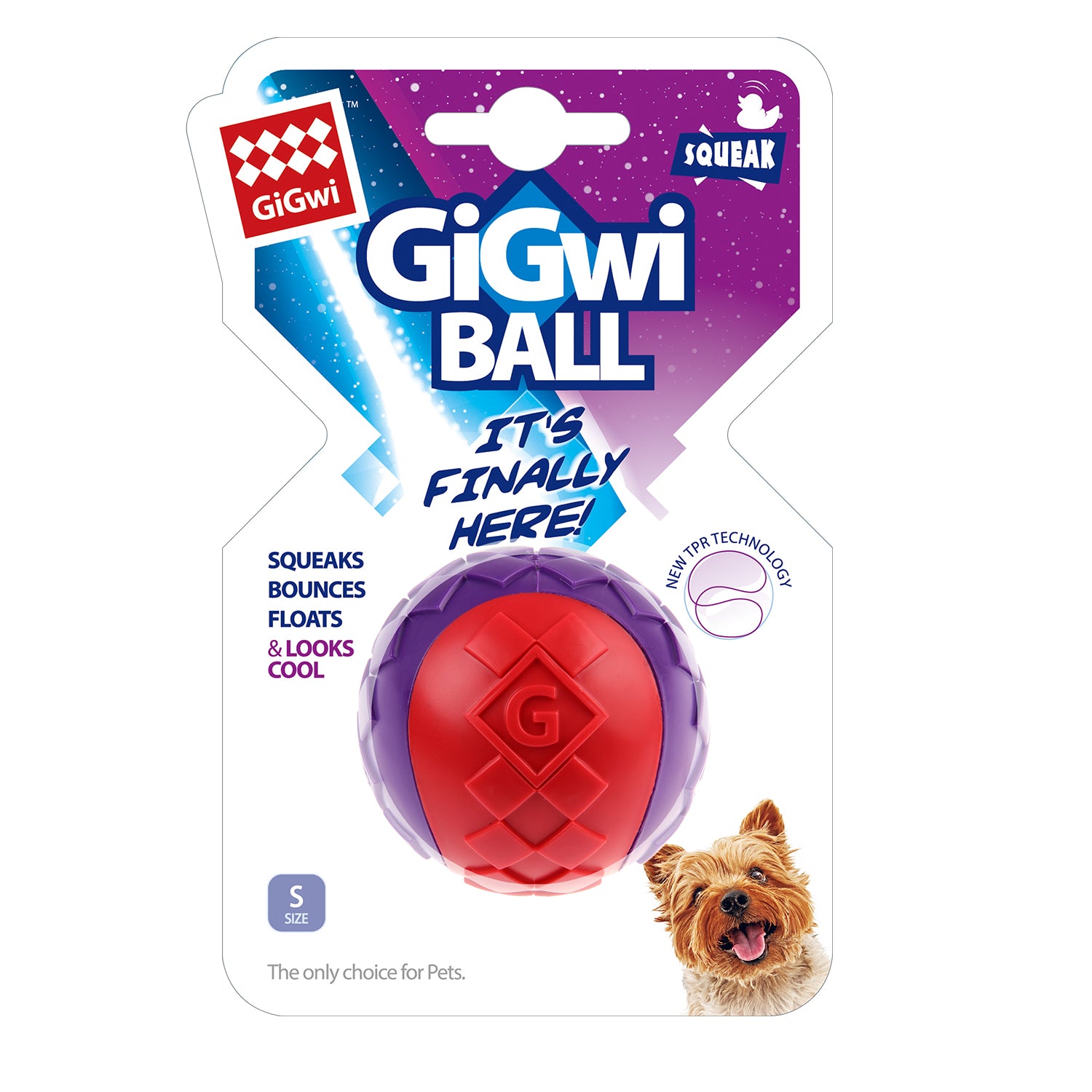 Pelota TPR Roja purpura para mascota Large