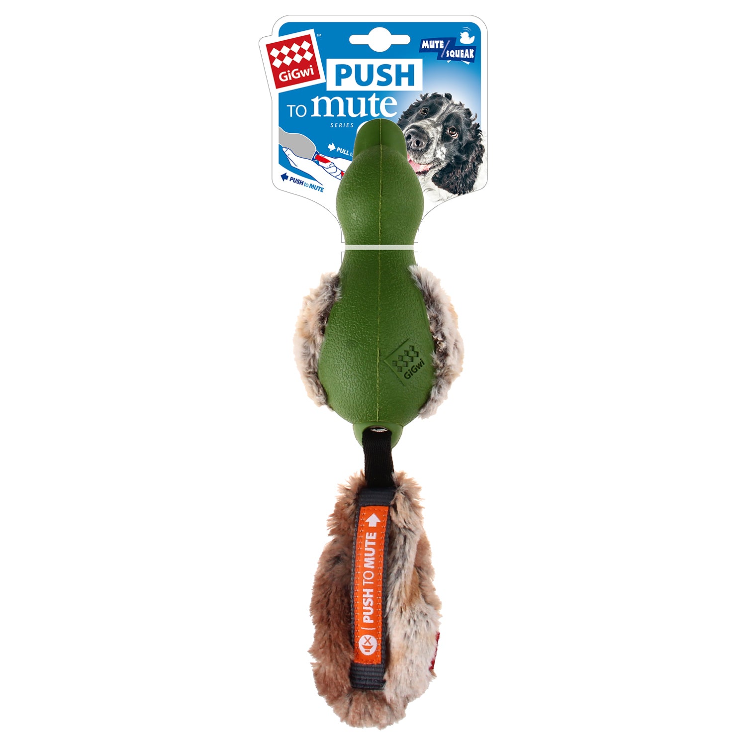 Juguete Duck push to mute Verde para mascotas