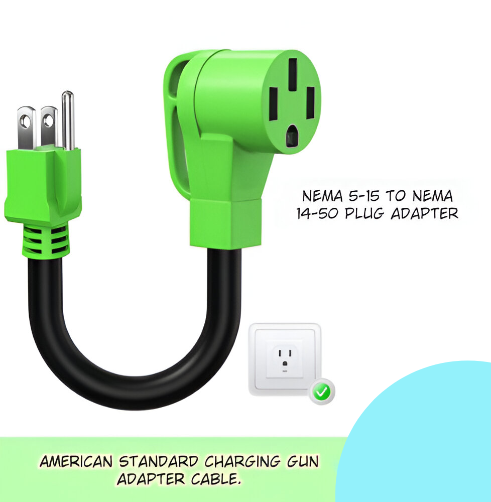 Adaptador NEMA 5-15P a NEMA14-50R de 50 amperios a 110V RV de 12 pulgadas con indicador LED.