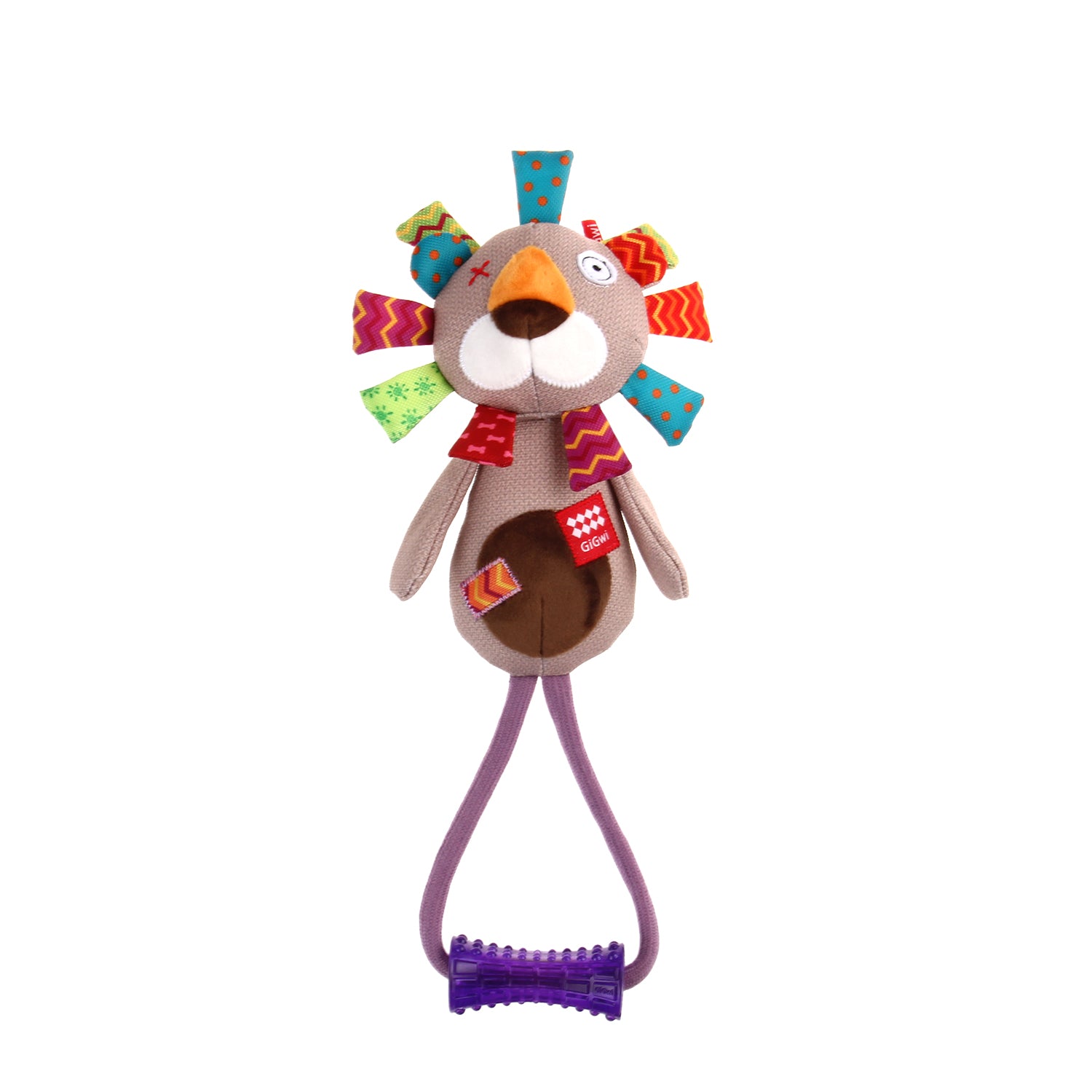 Peluche Leòn de tela con cuerda para mascota