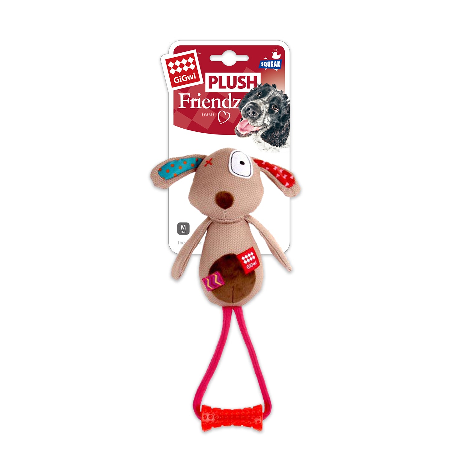 Peluche Perro de tela con cuerda para mascota