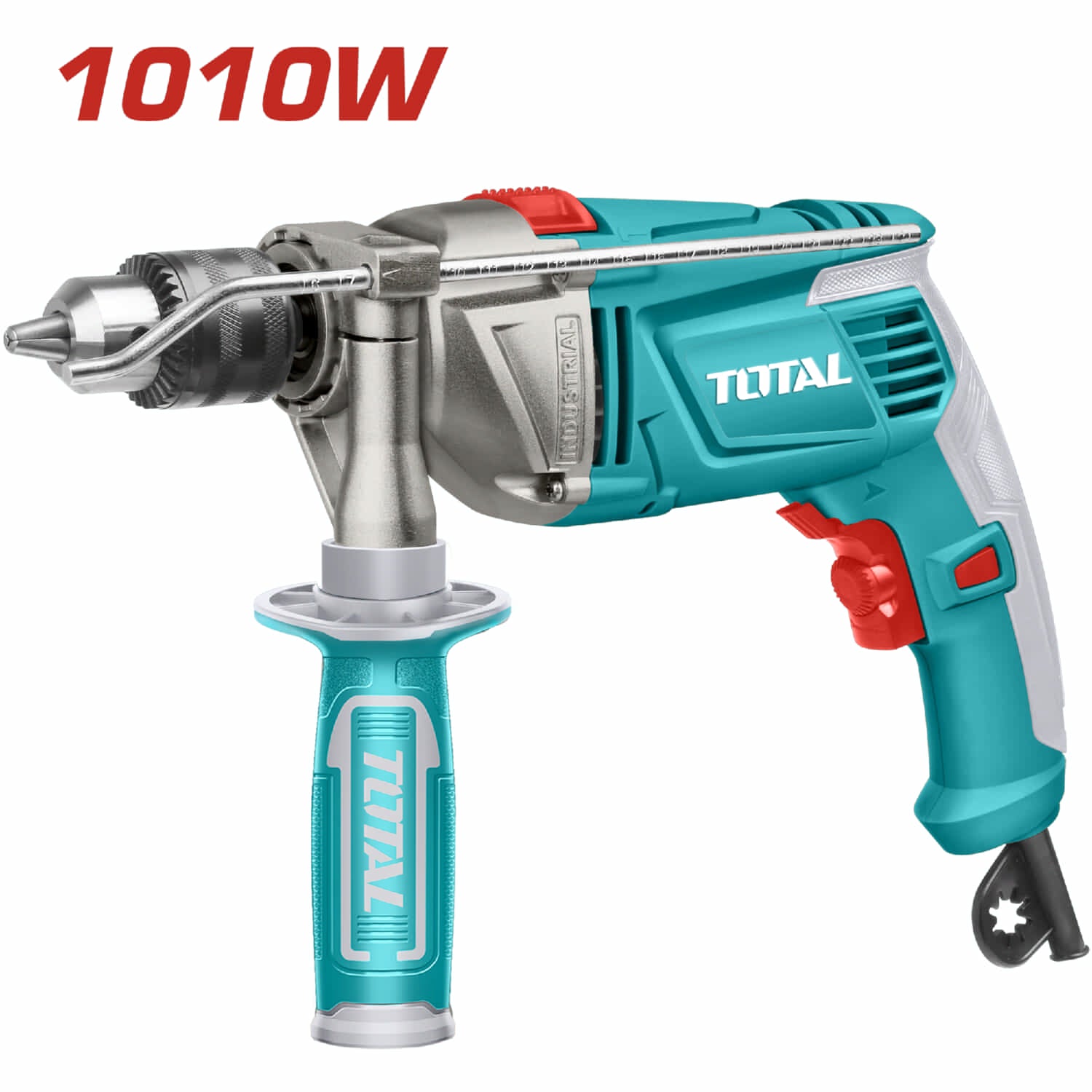 Taladro percutor 1010W de 1/2" Veloc. variable, swich de reversa, Caja de engranajes en alum. calida