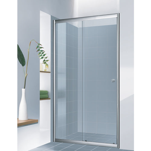 Puerta de baño Ducha Aqua, Silver, vidrio temperado de 6mm. Boton, rodajas cromadas