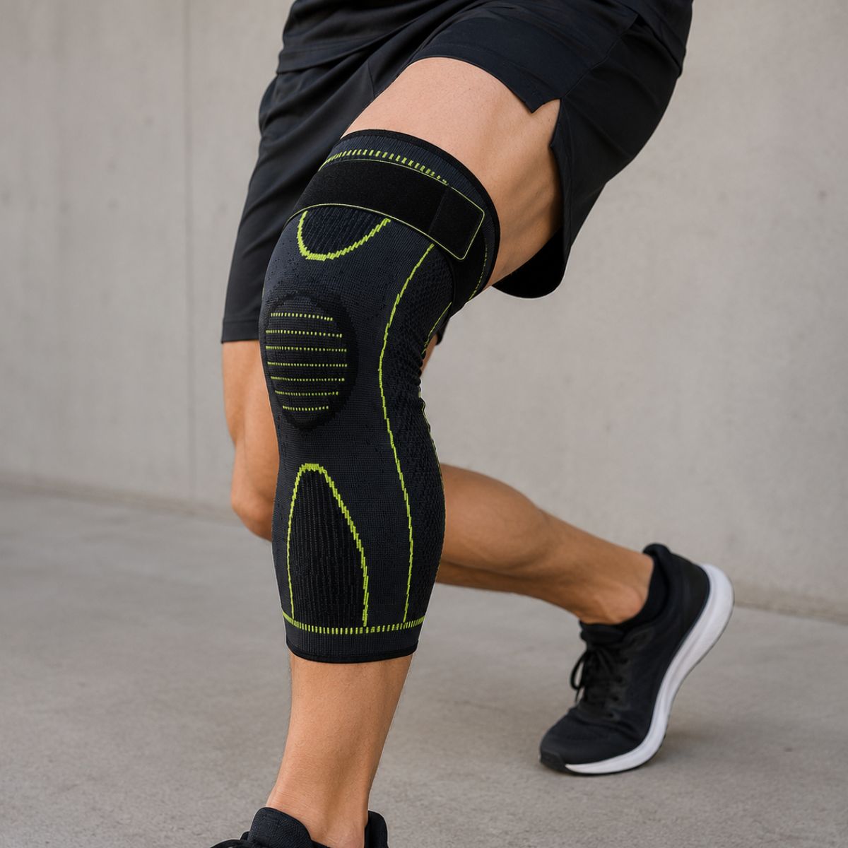 Rodillera Larga de Compresión con Banda Ajustable. Soporte de Rodilla y Pantorrilla Transpirable Ideal para Deporte
