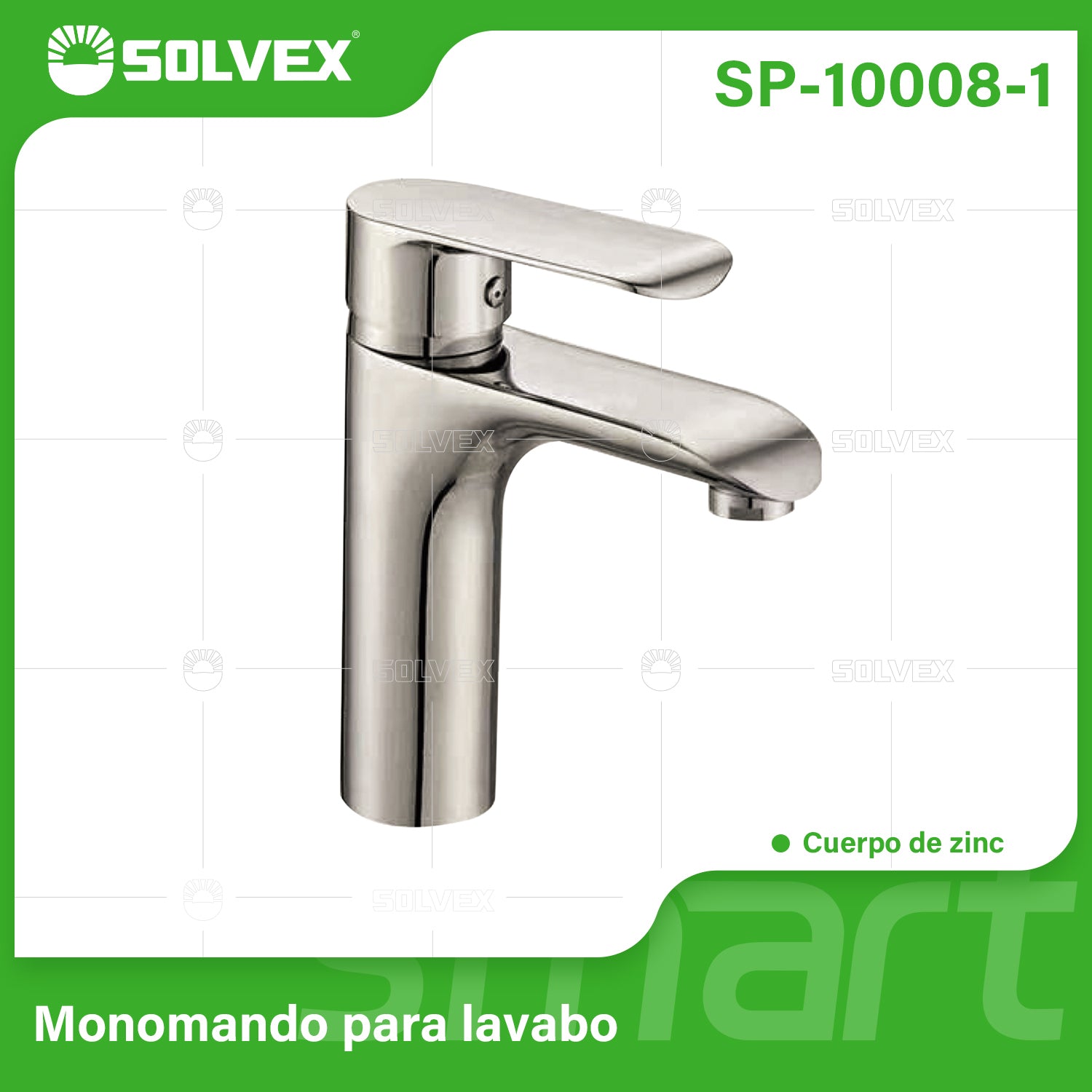 Llave de Lavamanos Individual. Grifo para Lavabo de zinc satinado. Pluma Agua Fría y Caliente.