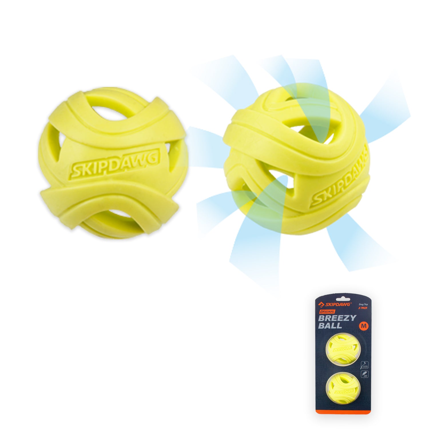 Pelota Breezy amarilla 2 unidades para mascota