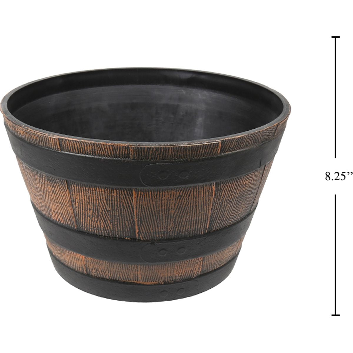 Macetero de medio barril 13.2"x13.2"x 8.25"