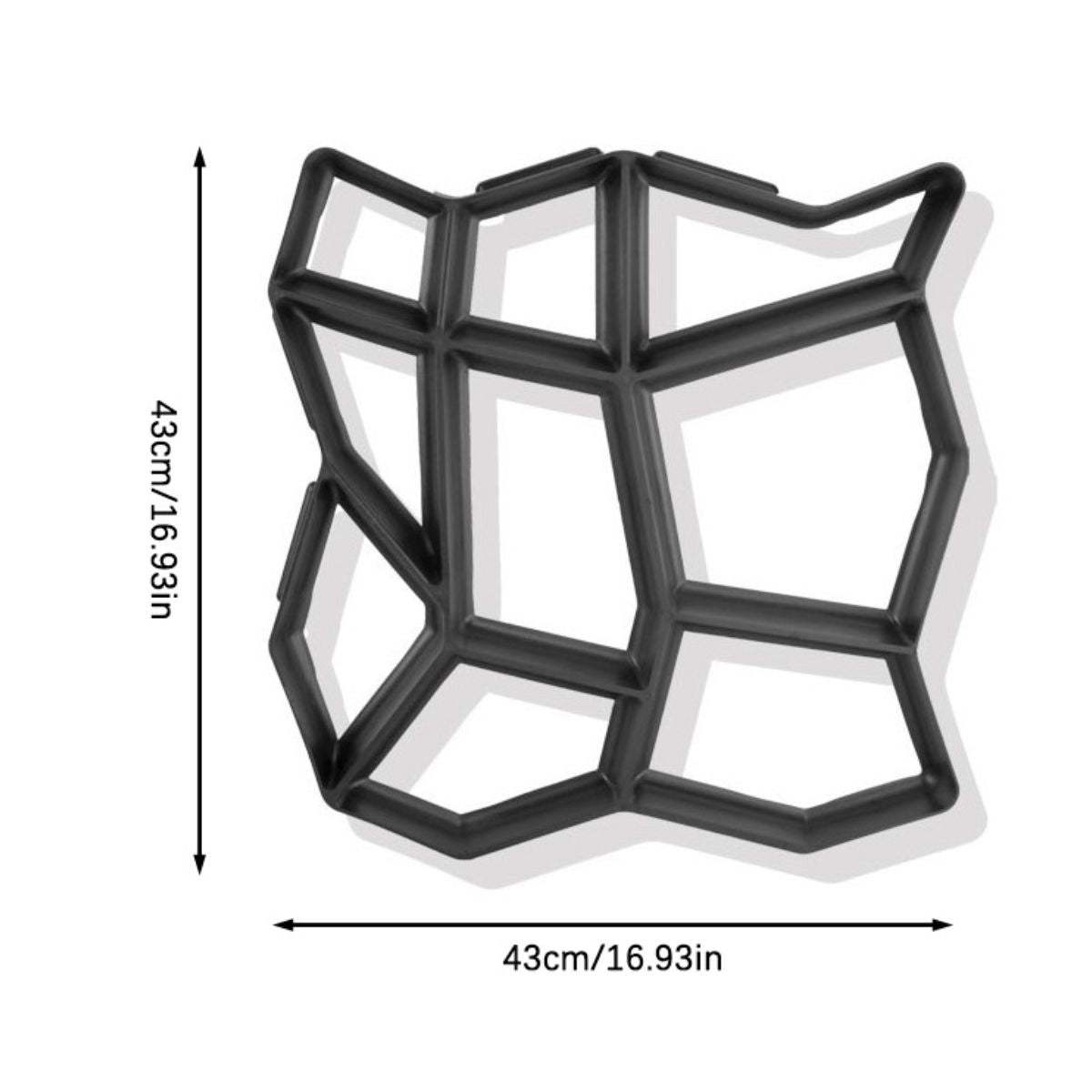 Molde cemento para Veredas de Piedra Irregular. Pavimento. Plantilla para Concreto Tipo "A" 43x43 cm.